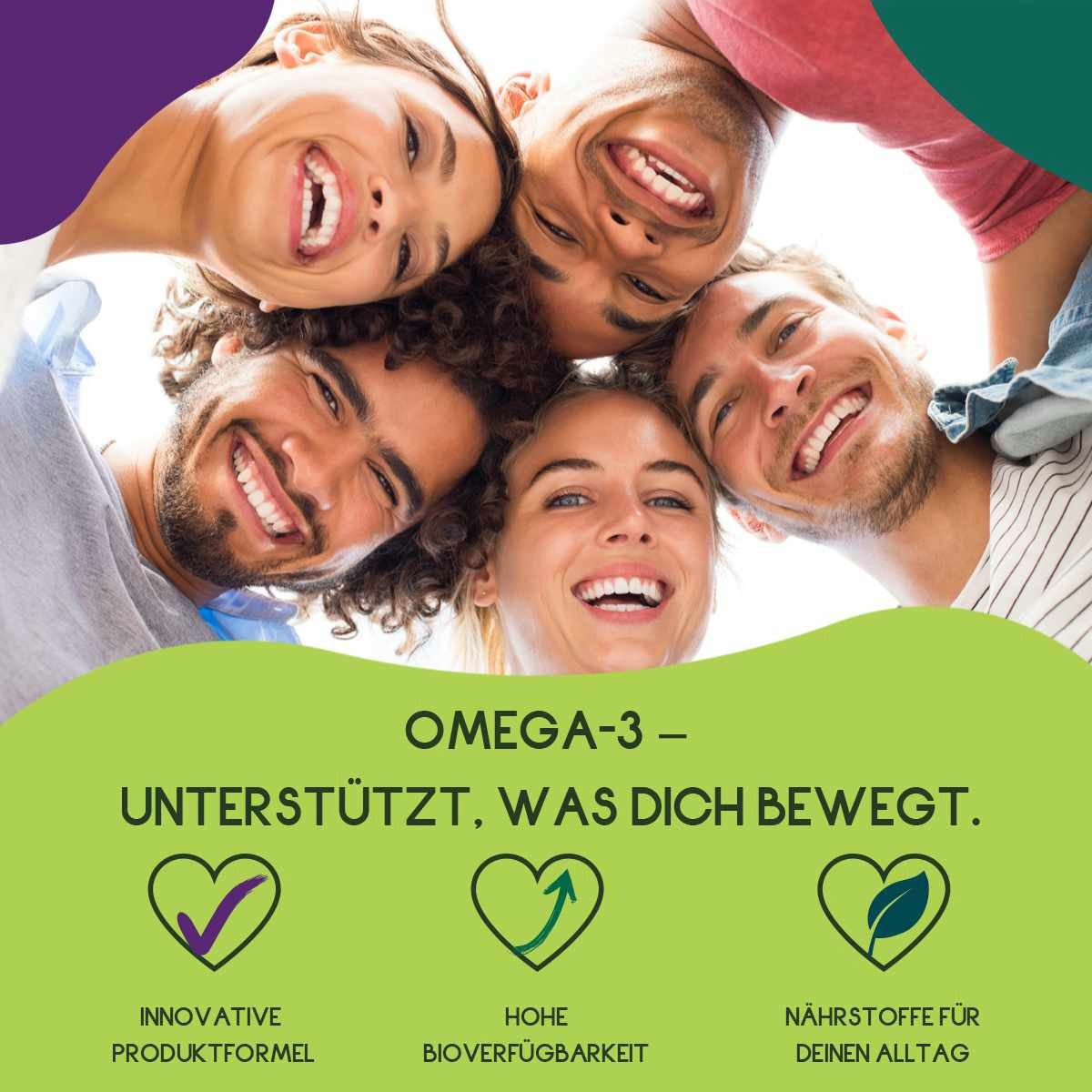 WURZELLIEBE Omega 3 Vegan aus Algenöl - DHA + EPA Kapseln, 60 St., 41,4 g