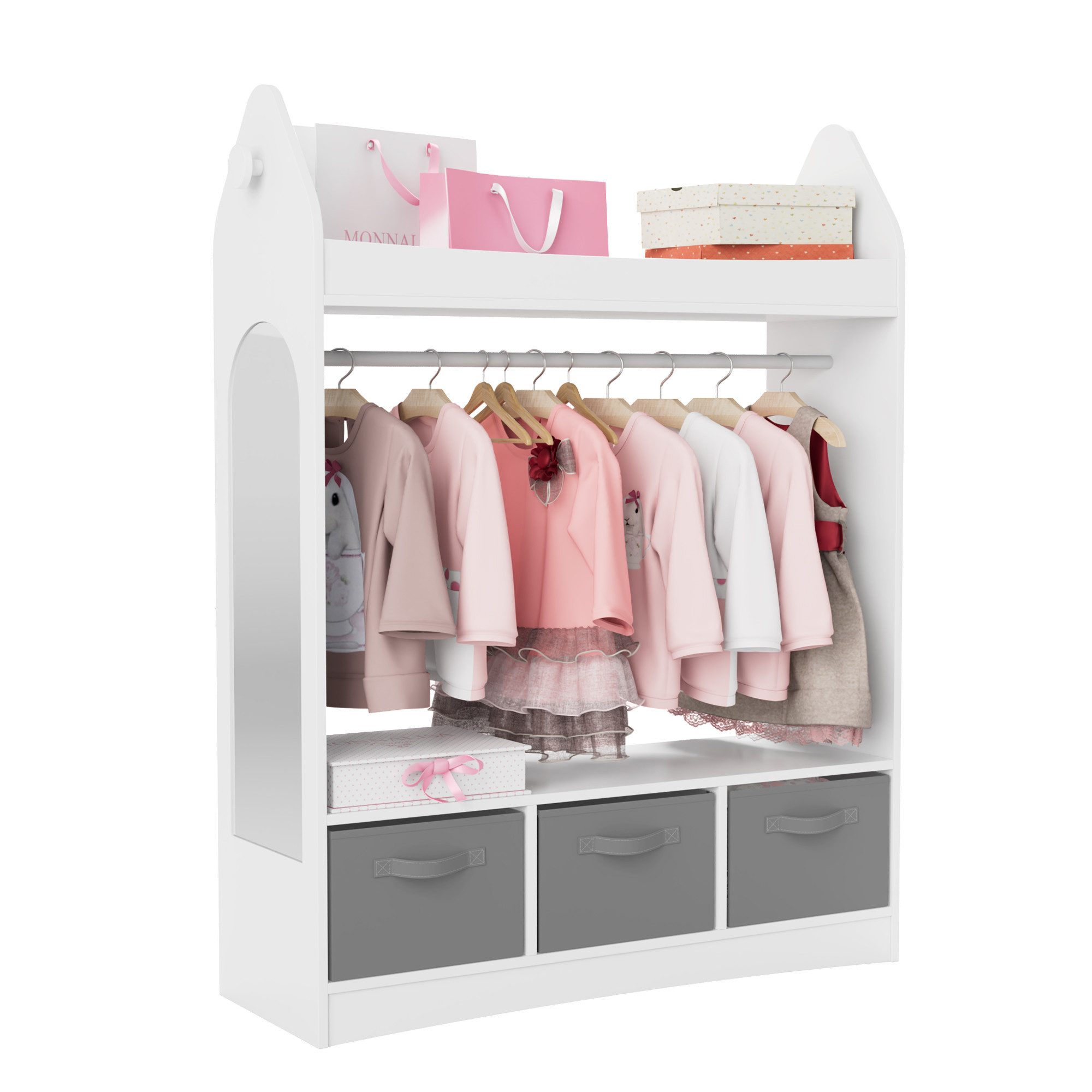 radelldar Kinderkleiderschrank Kleiderständer mit Kleiderstange (4-St) günstig online kaufen