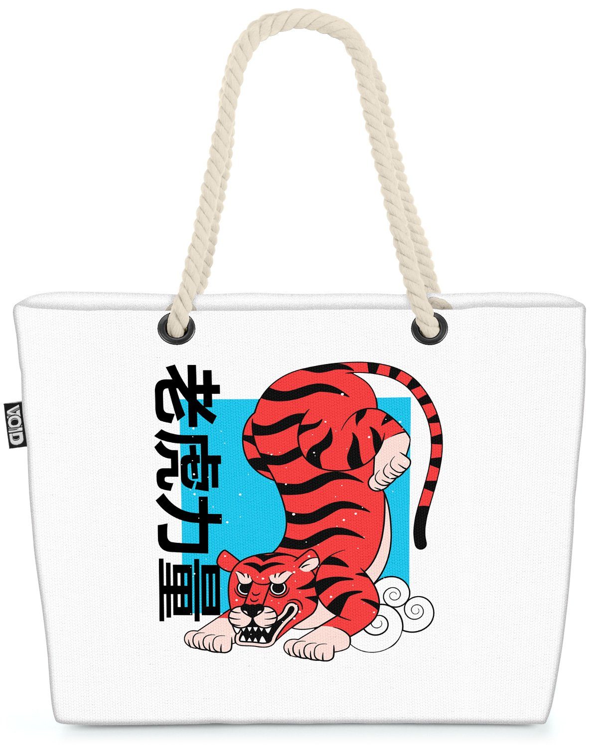 VOID Strandtasche (1-tlg), Tiger Asien Anime Grafik Manga Japan China Orientalisch Kultur Tier P