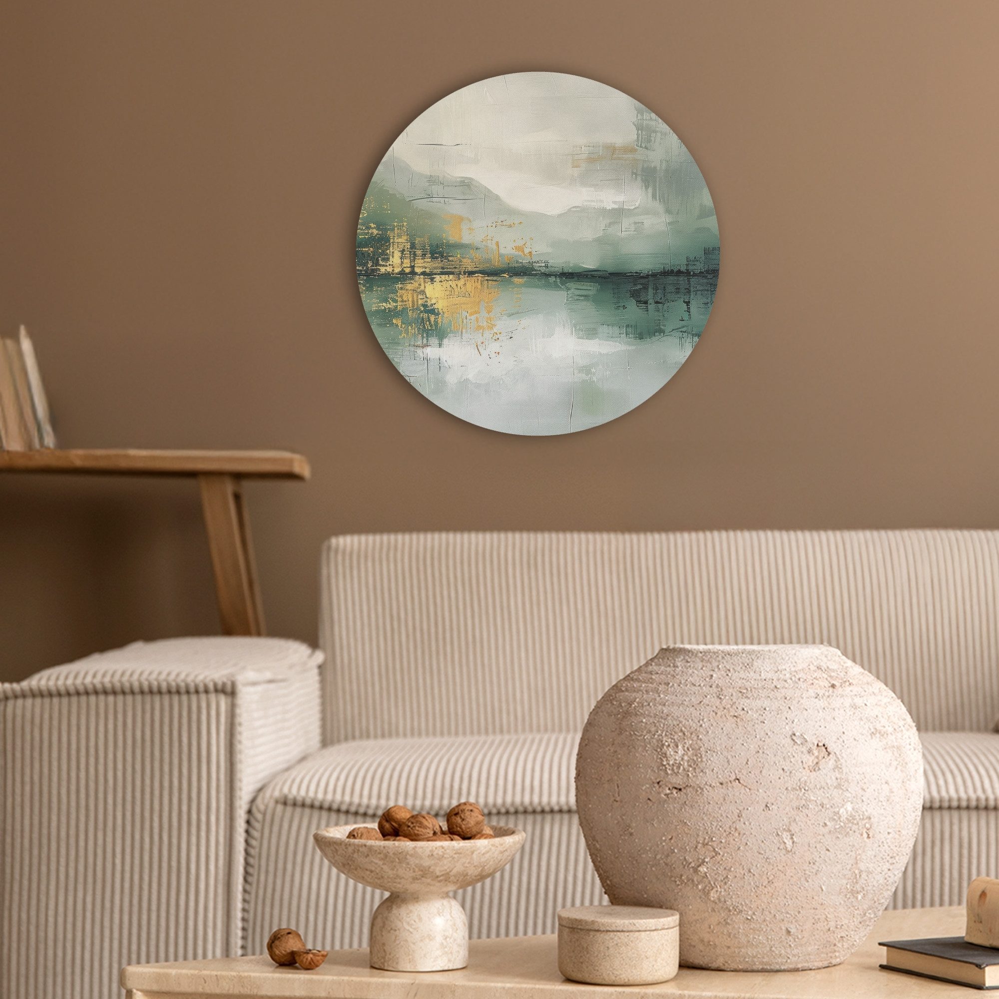 MuchoWow Gemälde Grün - Modern - Abstrakt - Gold, Fotodruck (1 St), Akustik günstig online kaufen