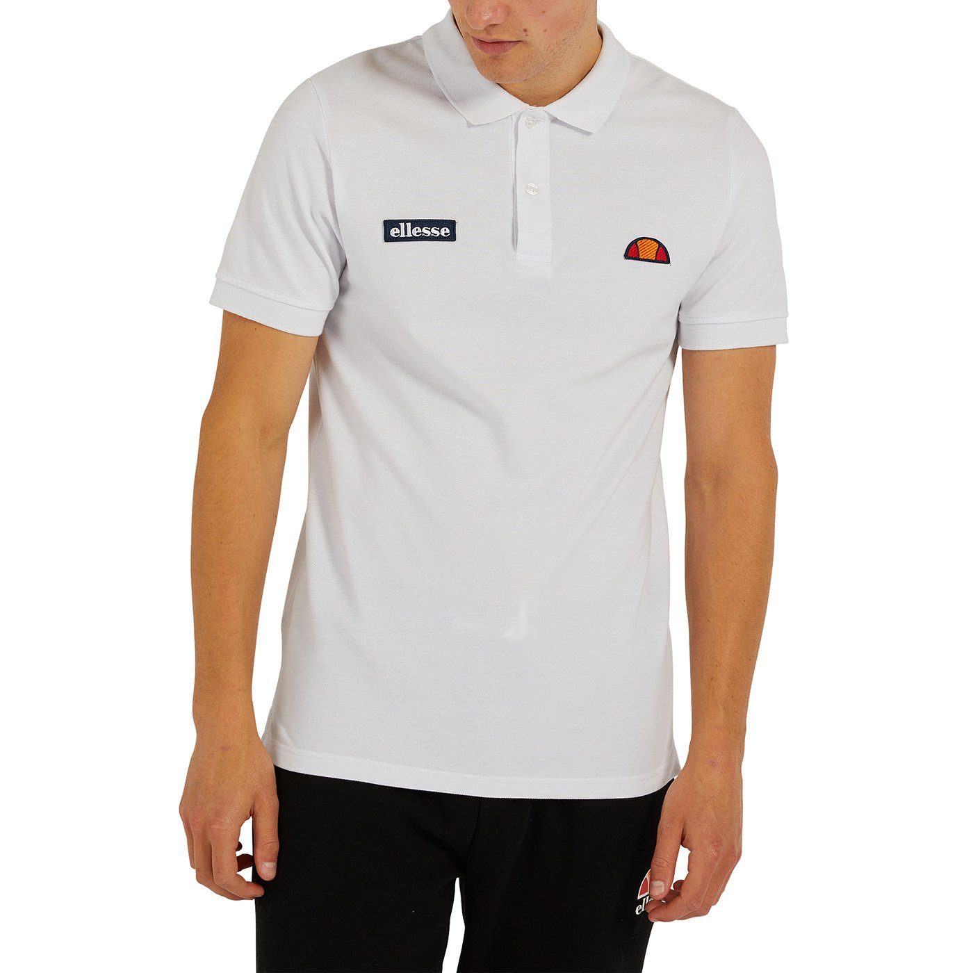 Ellesse Poloshirt Herren Polo-Shirt MONTURA - Weiß Pique, Kurzarm