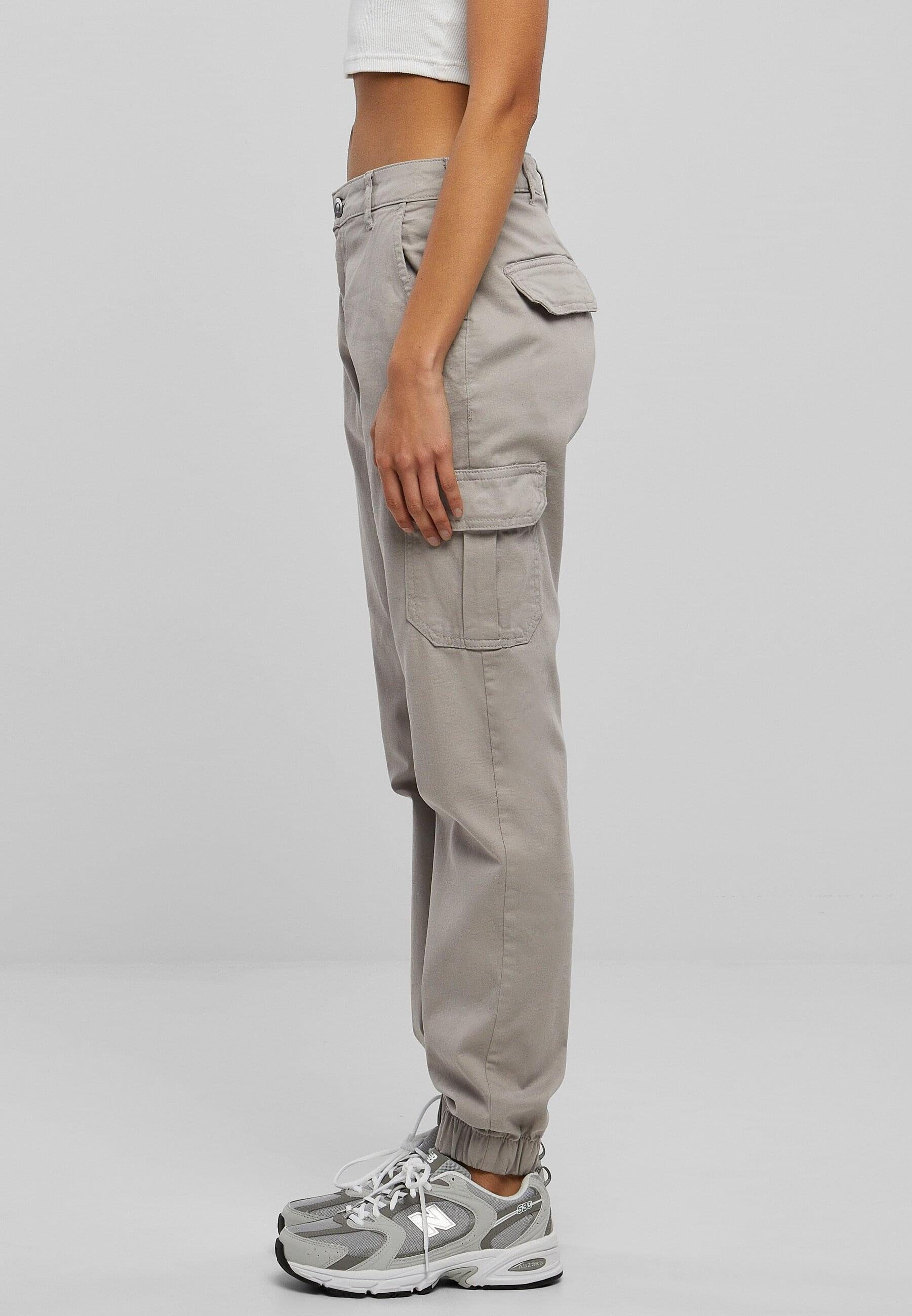 Pants (1-tlg) Cargohose URBAN CLASSICS warmgrey Ladies Waist Cargo Damen High