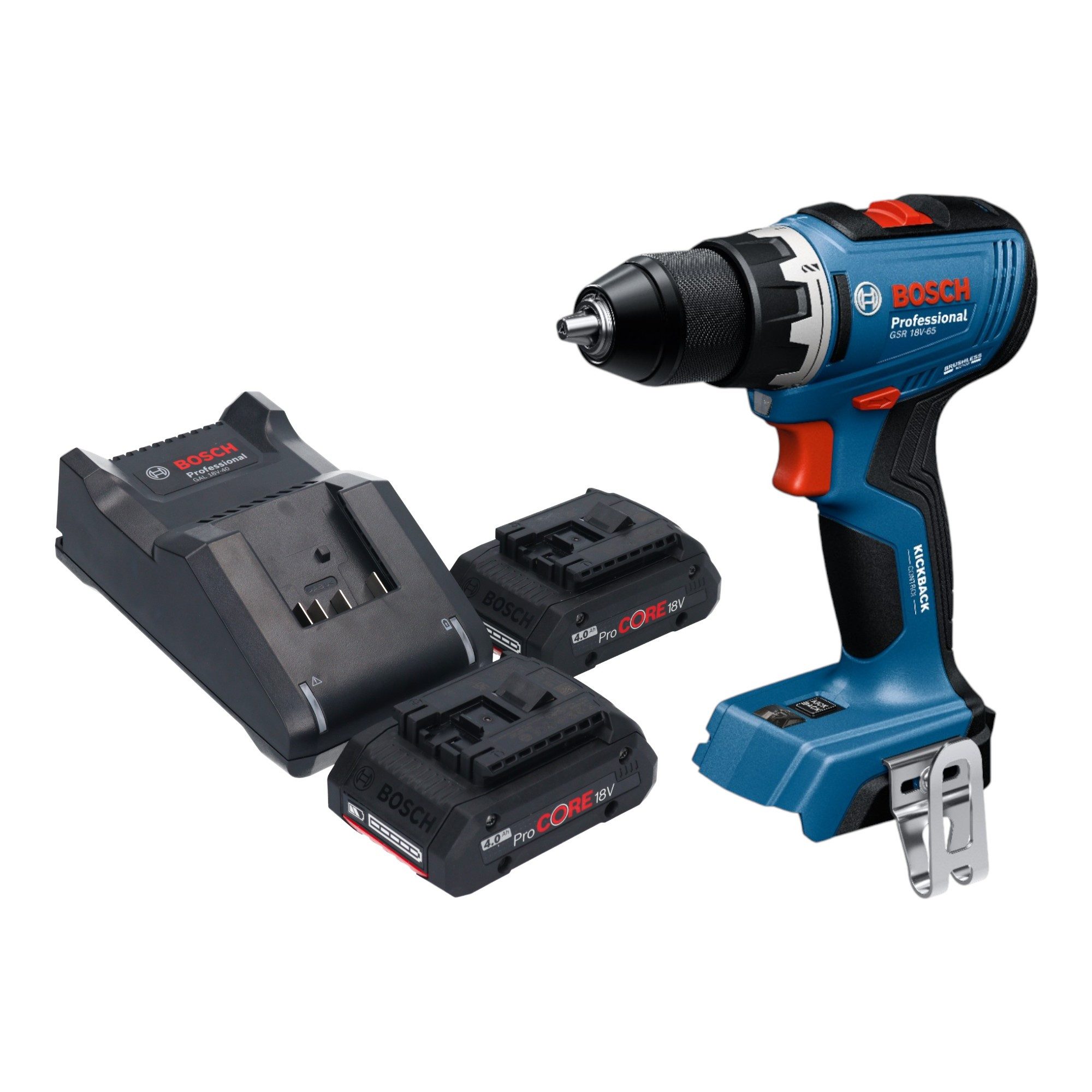 Bosch Professional Akku-Schrauber GSR 18V-65 Professional Akku Bohrschrauber 18 V 63 Nm Brushless