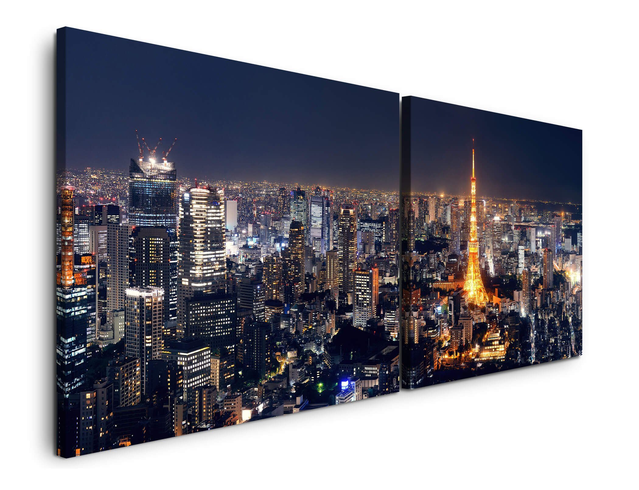 Sinus Art Leinwandbild Tokyo Skyline Wandbild in verschiedenen Größen