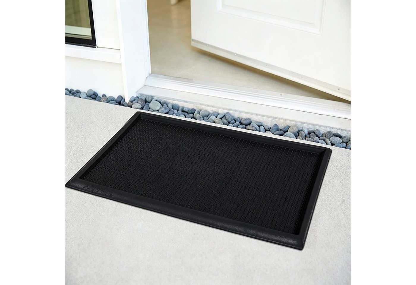 Fyrove Fußmatte Fußmatte außen rutschfest 45 x 70 cm – Schmutzfangmatte für Haustür, Schmutzfangmatte für Haustür,Flur,Balkon&Terrasse für Innen und Außen