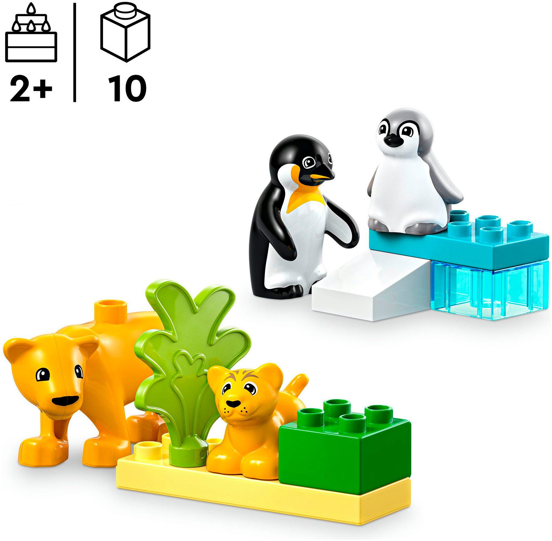 LEGO® Wildtier-Familien: Pinguine und Löwen (10442), LEGO DUPLO Town Konstruktionsspielsteine, (10 St), Made in Europe