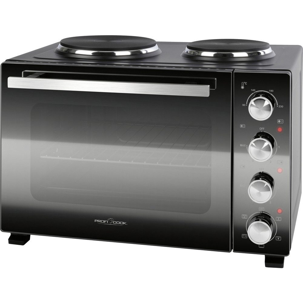 ProfiCook Minibackofen Profi Cook PC-KK 1302 Minibackofen inkl. Herdplatten, Sichtfenster, s