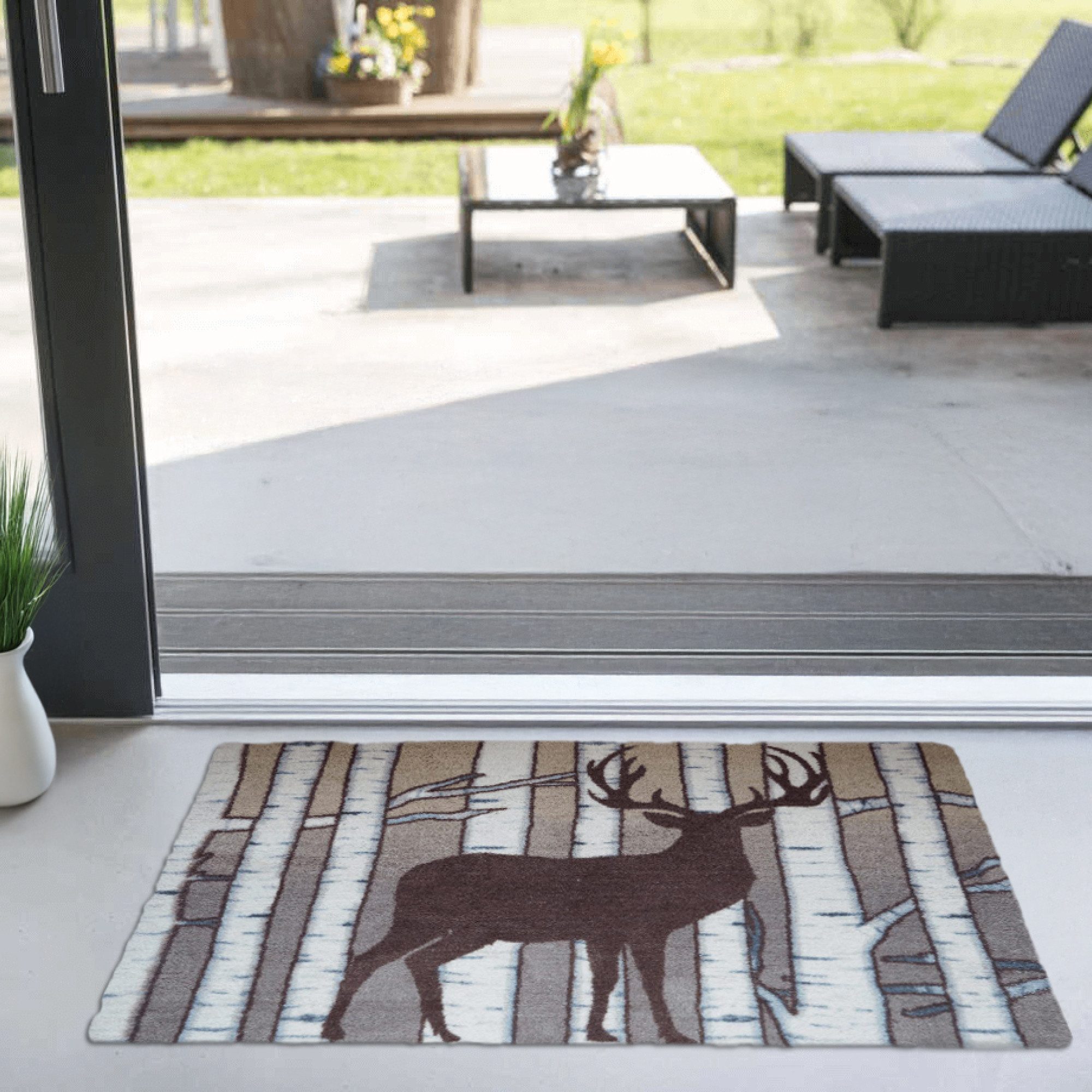 akzente Fußmatte Feel Birch Deer, Rechteckig, Höhe: 6 mm, 70x100 cm, Polyes günstig online kaufen