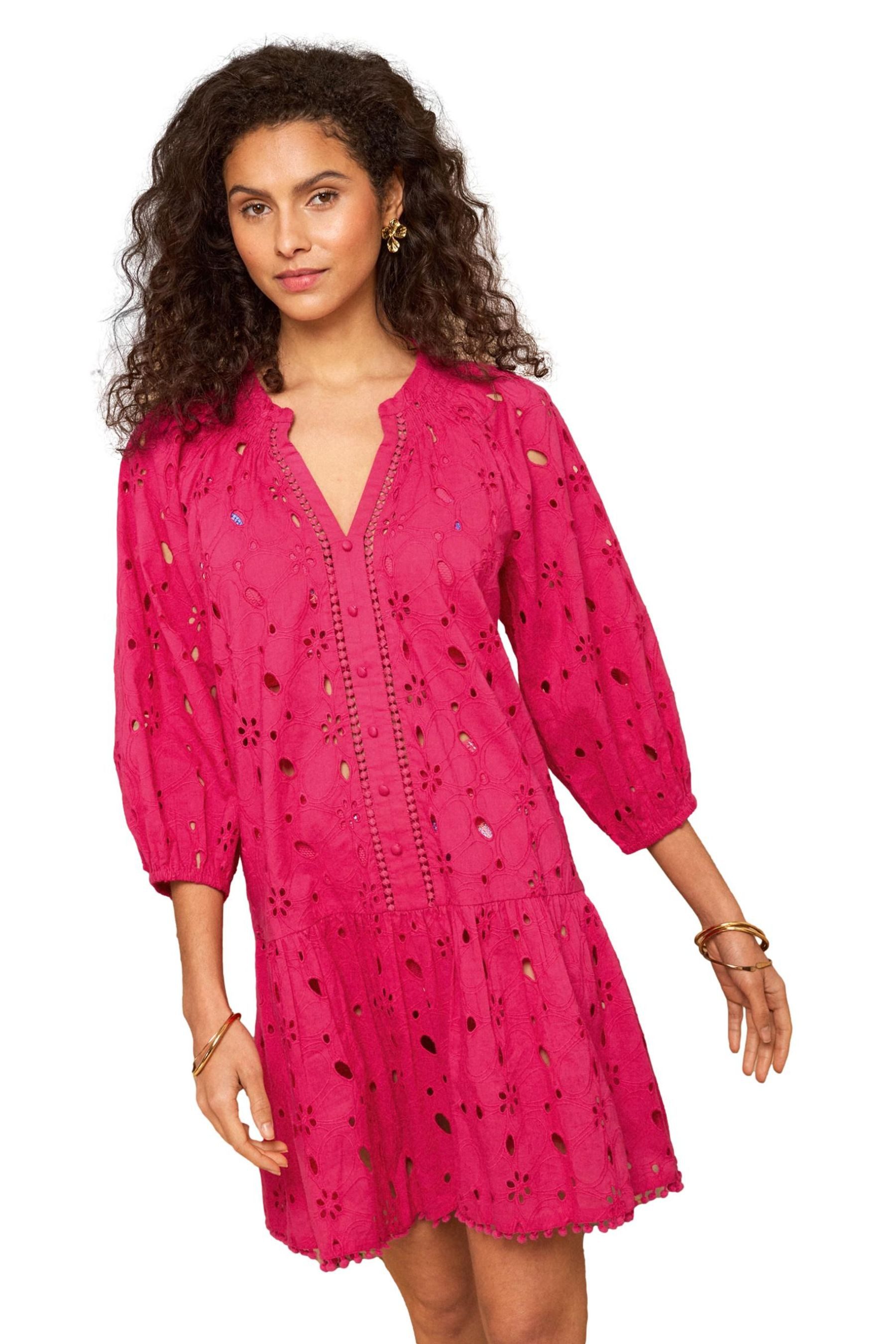 Love & Roses Strandkleid Love & Roses Mini-Kaftan, Lochstickerei, Regular (1-tlg)