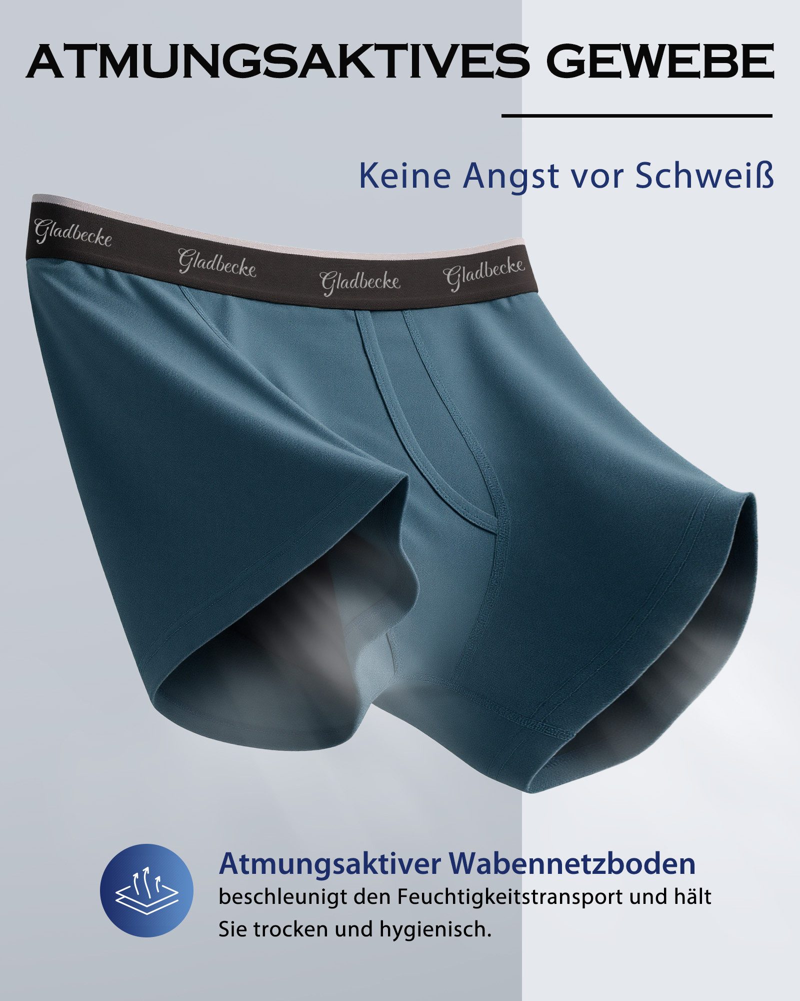 Gladbecke Boxershorts unterhosen herren Männer Unterwäsche M-4XL Baumwolle (3er-Pack) Elastischer Komfortbund und tagloses Design, Formstabil – Bild 4 von 5