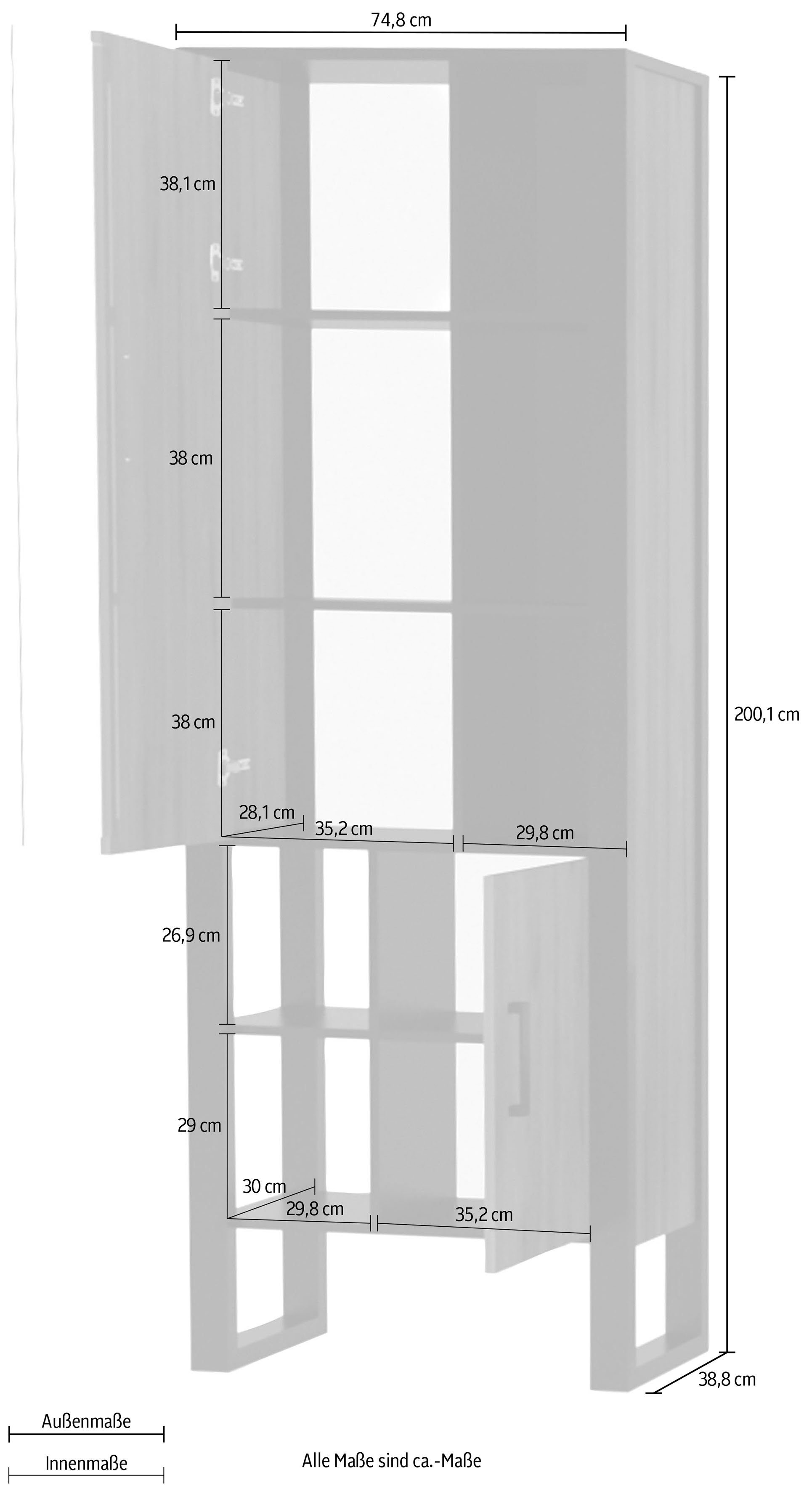 Vitrine Höhe NORDI ca. cm INOSIGN 200,1