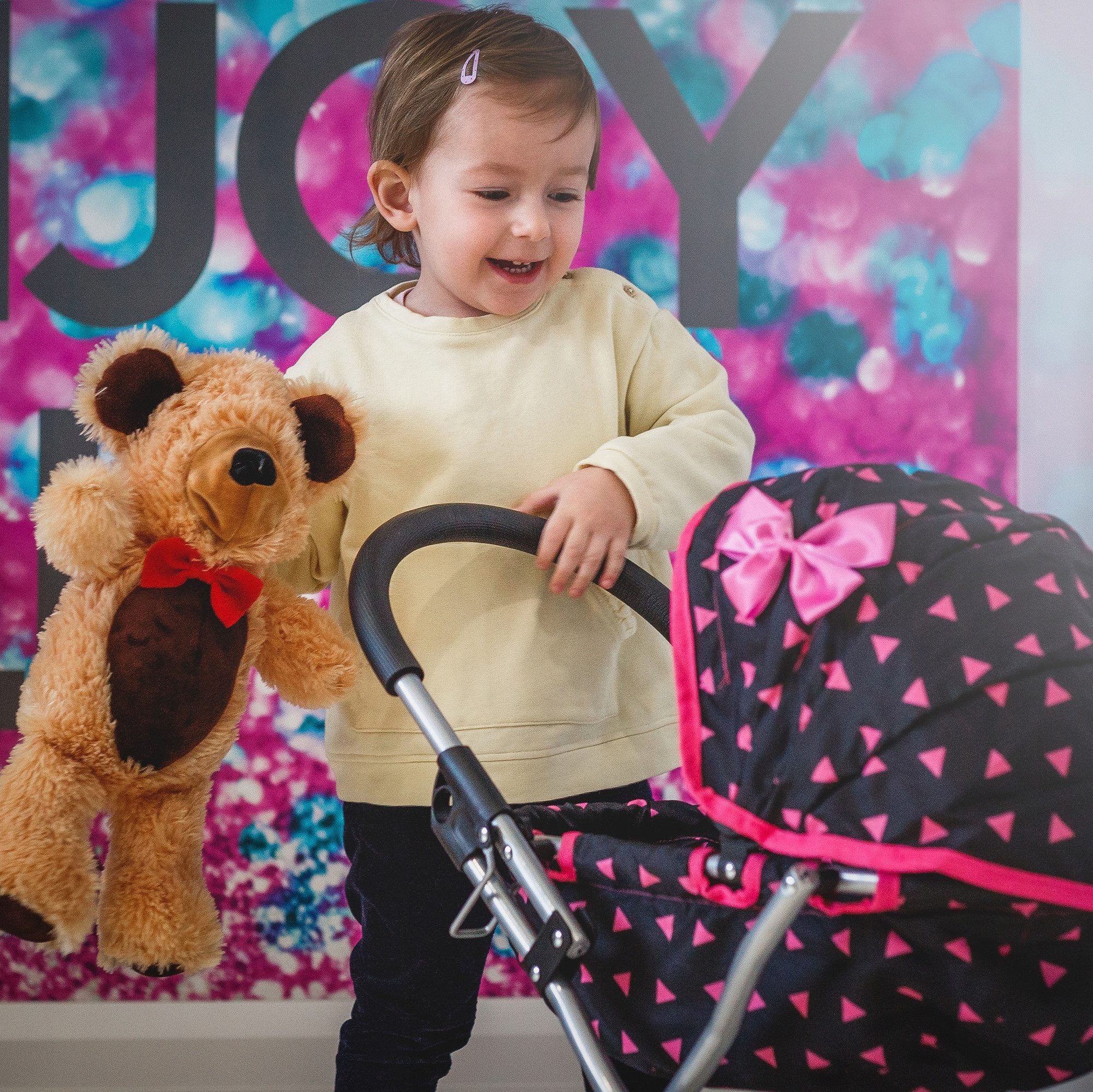 kinderplay Puppenwagen Puppenwagen mit klappbarem Verdeck – Spielspaß für K günstig online kaufen