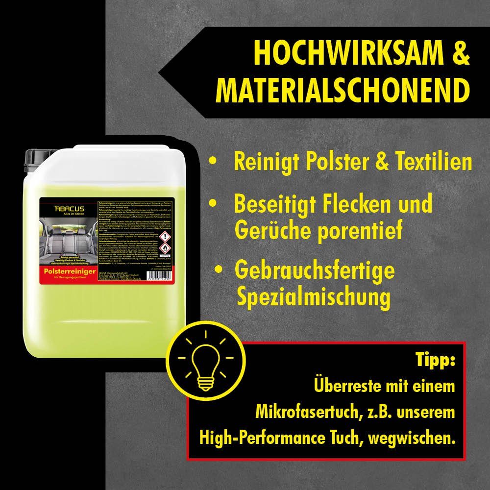 ABACUS Tornador Reiniger Polsterreiniger Kunststoffreiniger Lederreiniger Polsterreiniger (Speziell für Reinigungspistolen entwickelt, [2-St. Wirkt bei hartnäckigen Verschmutzungen Reinigt den Fahrzeuginnenraum porentief)