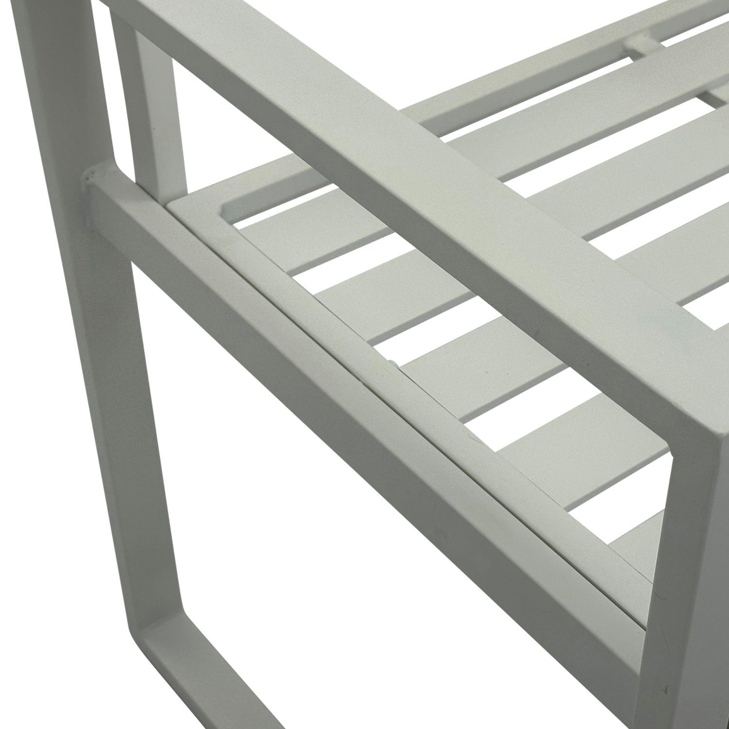 DEGAMO Gartenbank ATLANTA (1-St), 2-sitzer 123cm, Aluminium rostfrei in weiss, modern