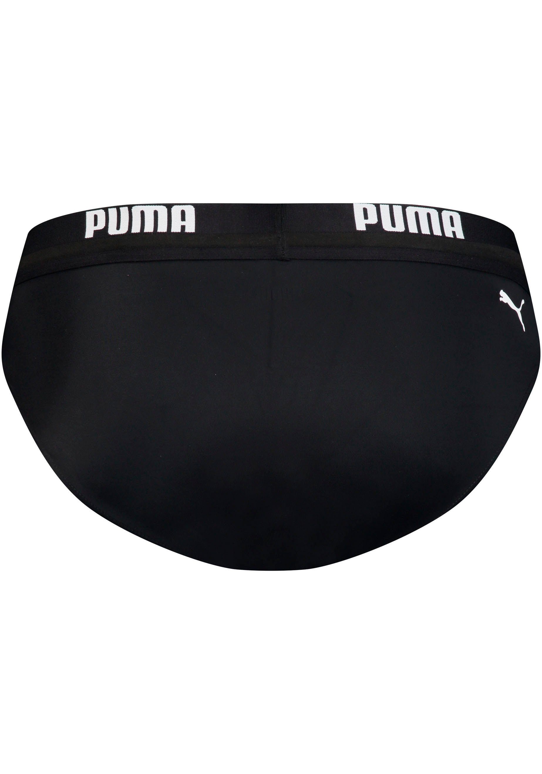 PUMA Badeslip PUMA SWIM MEN LOGO SWIM BRIEF mit elastischem Logobund
