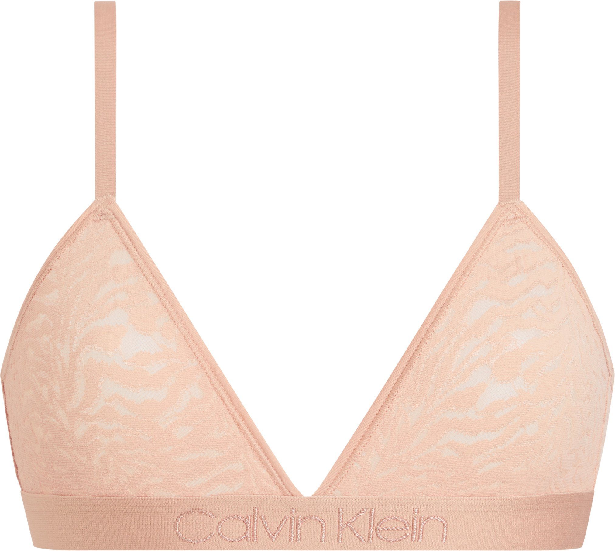 Calvin TRIANGLE CK-Logostickerei mit UNLINED beige Triangel-BH Klein Underwear