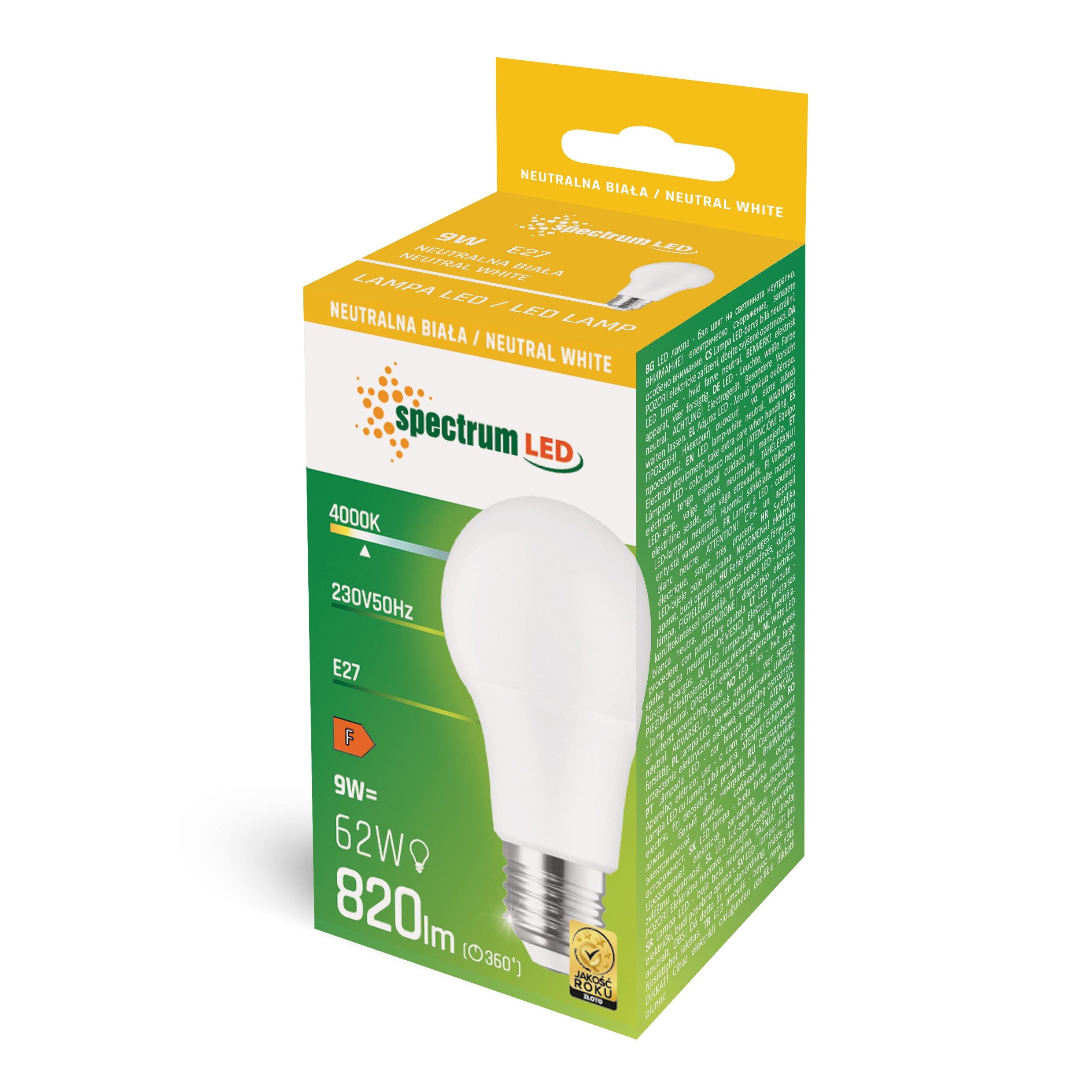 Spectrum LED-Leuchtmittel Spectrum LED E27 A60 Birnenform 9W 270° 820lm 230 günstig online kaufen