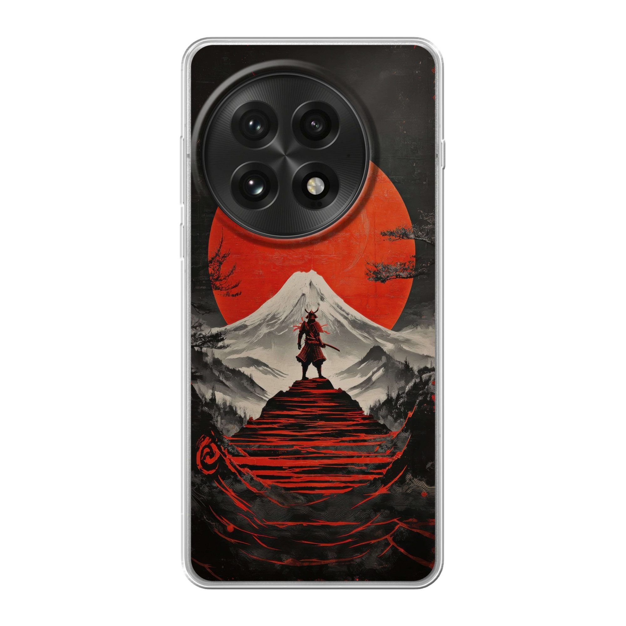 MuchoWow Handyhülle für OnePlus 13 Krieger - Rote Stufen - Sonne - Berg, Phone Case, Silikon, Schutzhülle Dünn