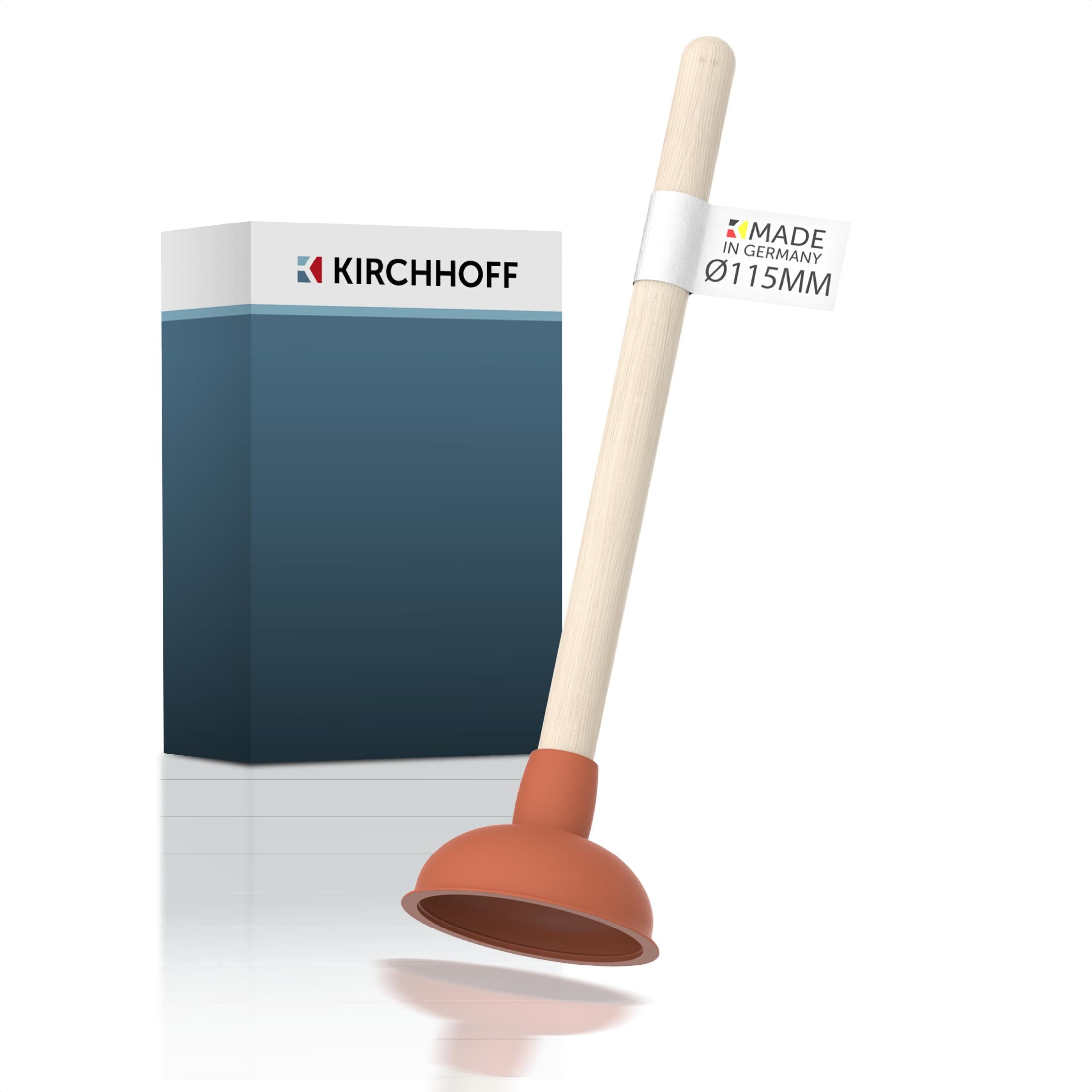 Kirchhoff Pümpel Ausgussreiniger, Ø 140 mm, mit Holzgriff, L: 11.5 cm