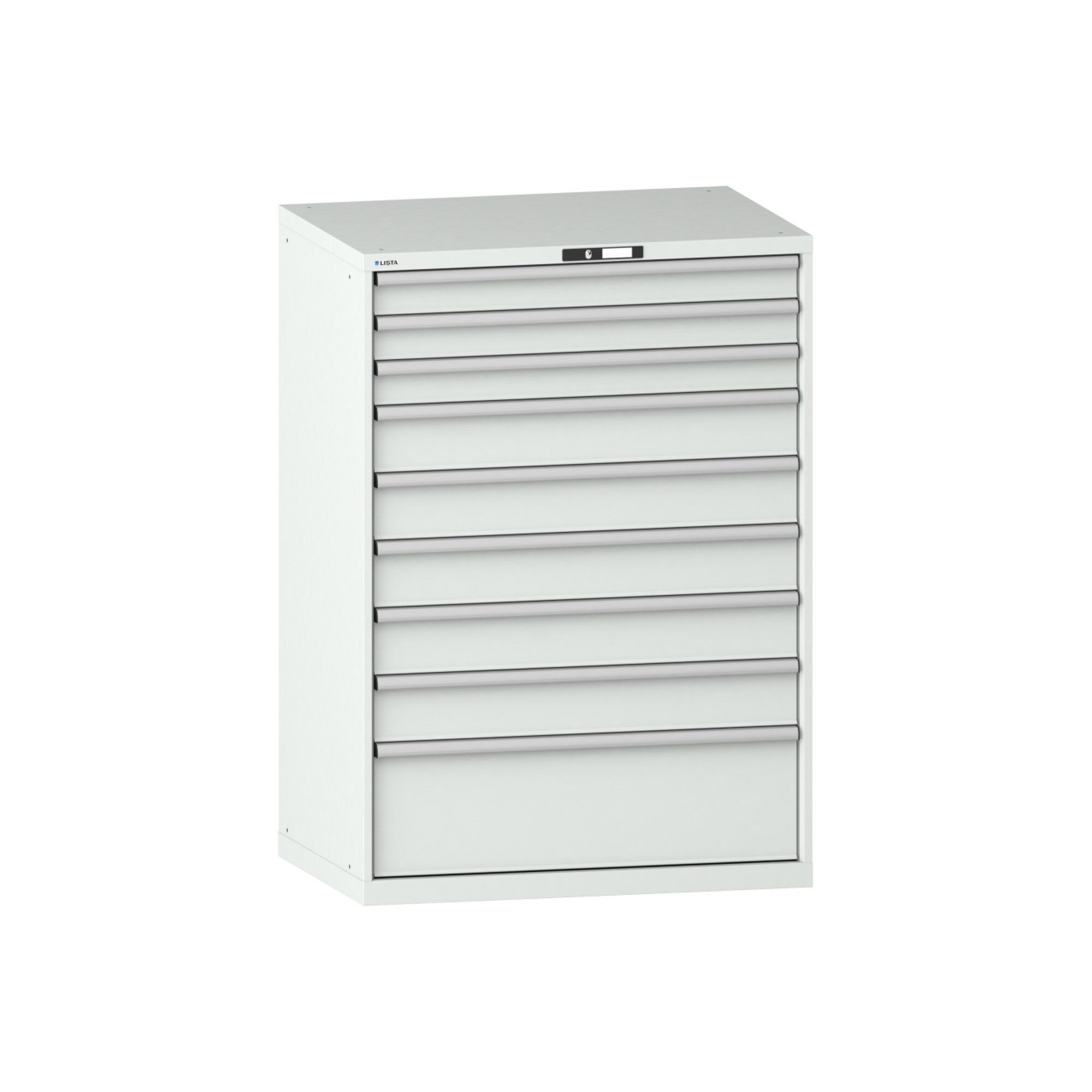 LISTA Werkzeugschrank Lista Schubladenschrank 54x36E (BxTxH) 1023x725x1450mm KEY Lock R7035