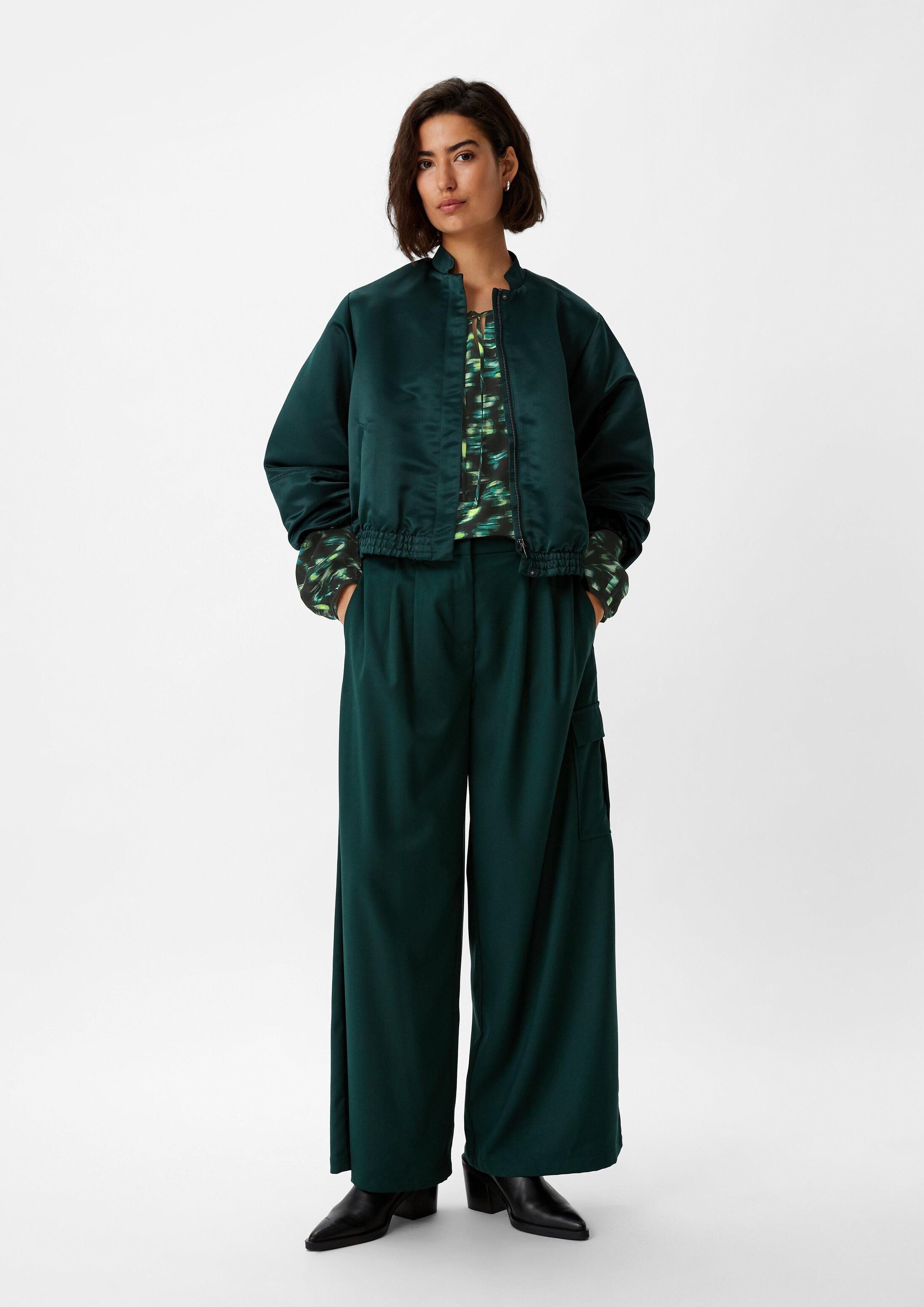 comma Langarmbluse Bluse Langarmbluse aus Crêpe