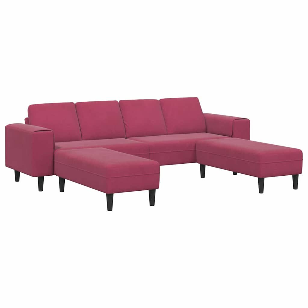 vidaXL Sofa Sofa Set Weinrot Samt, günstig online kaufen