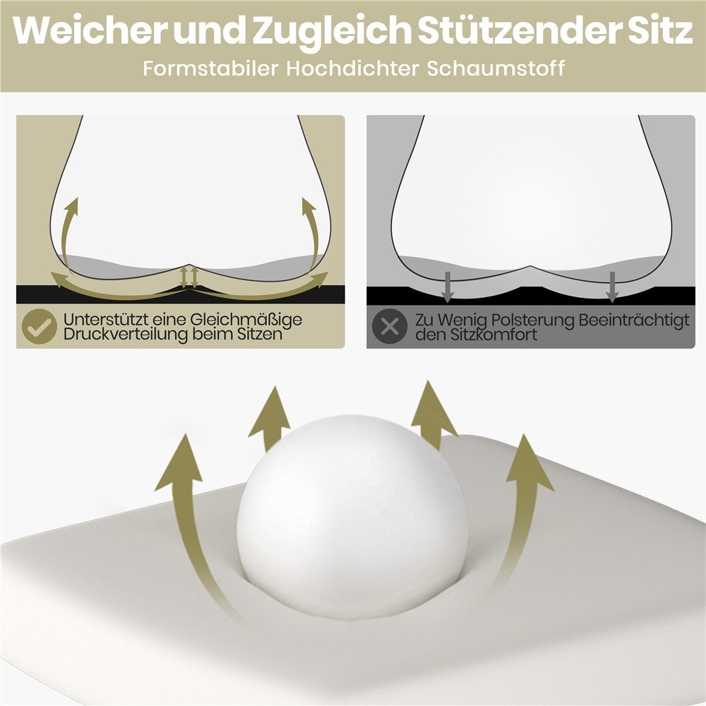 Yaheetech Drehstuhl mit Hochklappbaren Armlehnen & Verstellbarer Kopfstütze, Ergonomischer Bürostuhl Schreibtischstuhl mit flexiblem Lendenkissen – Bild 5 von 5