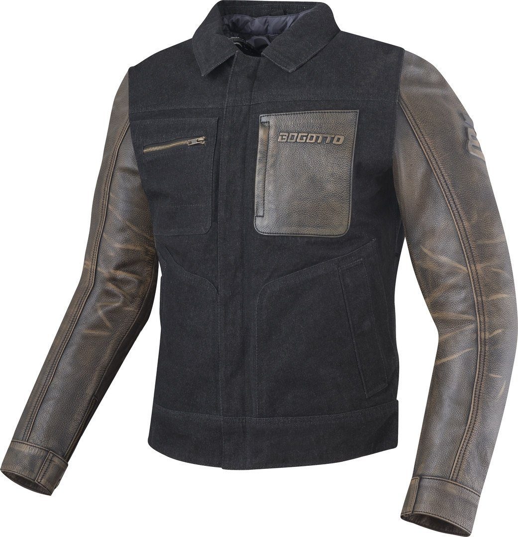 Bogotto Motorradjacke Bullfinch Motorrad Leder-/Textiljacke herausnehmbares Innenfutter