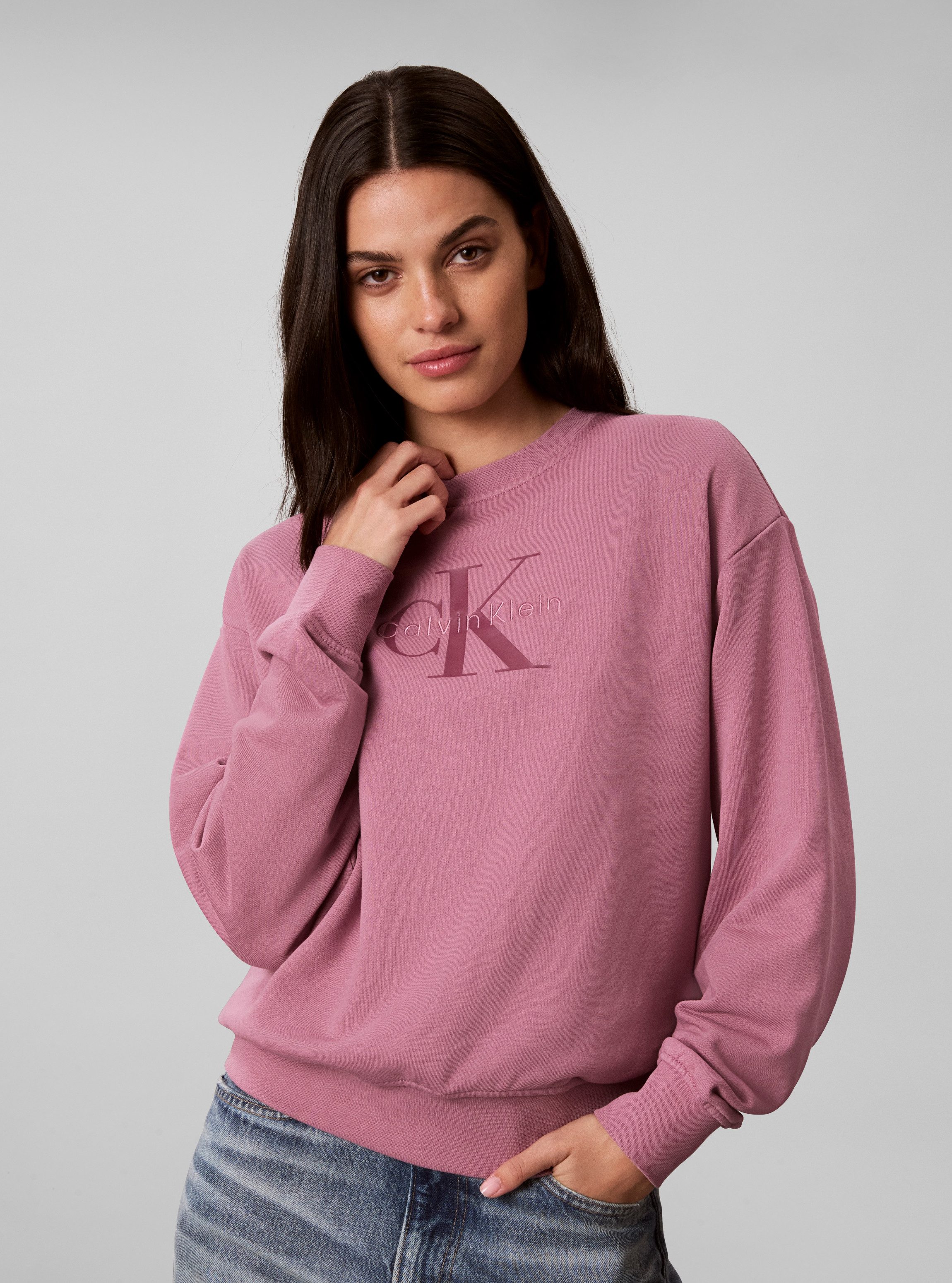 Calvin Klein Jeans Sweatshirt LS MONOLOGO FRENCH TERRY RLXD CR, Logoschriftzug