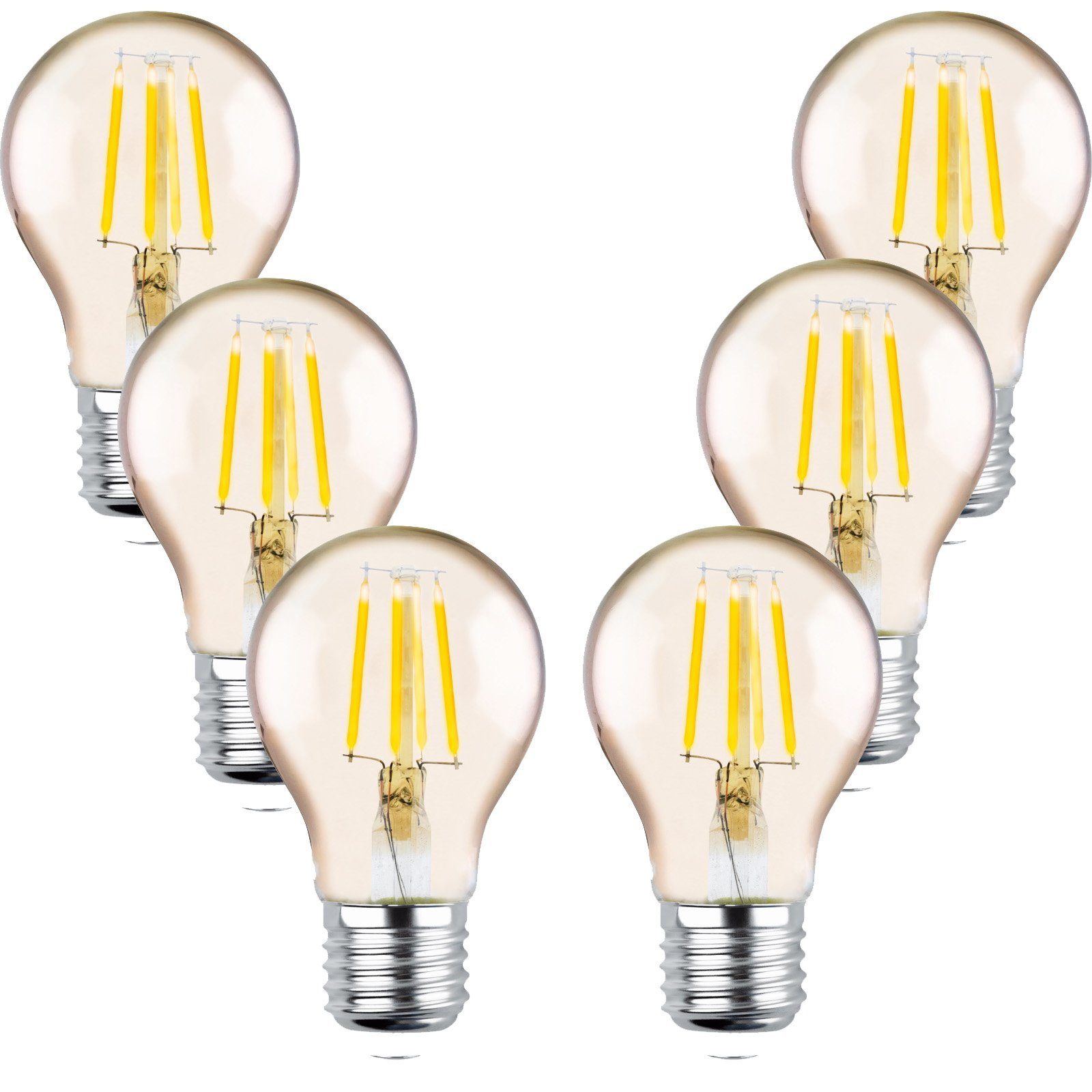 LED-Filament E27 4W LED Filament Lampe Vintage Glühbirne Warmweiß A60