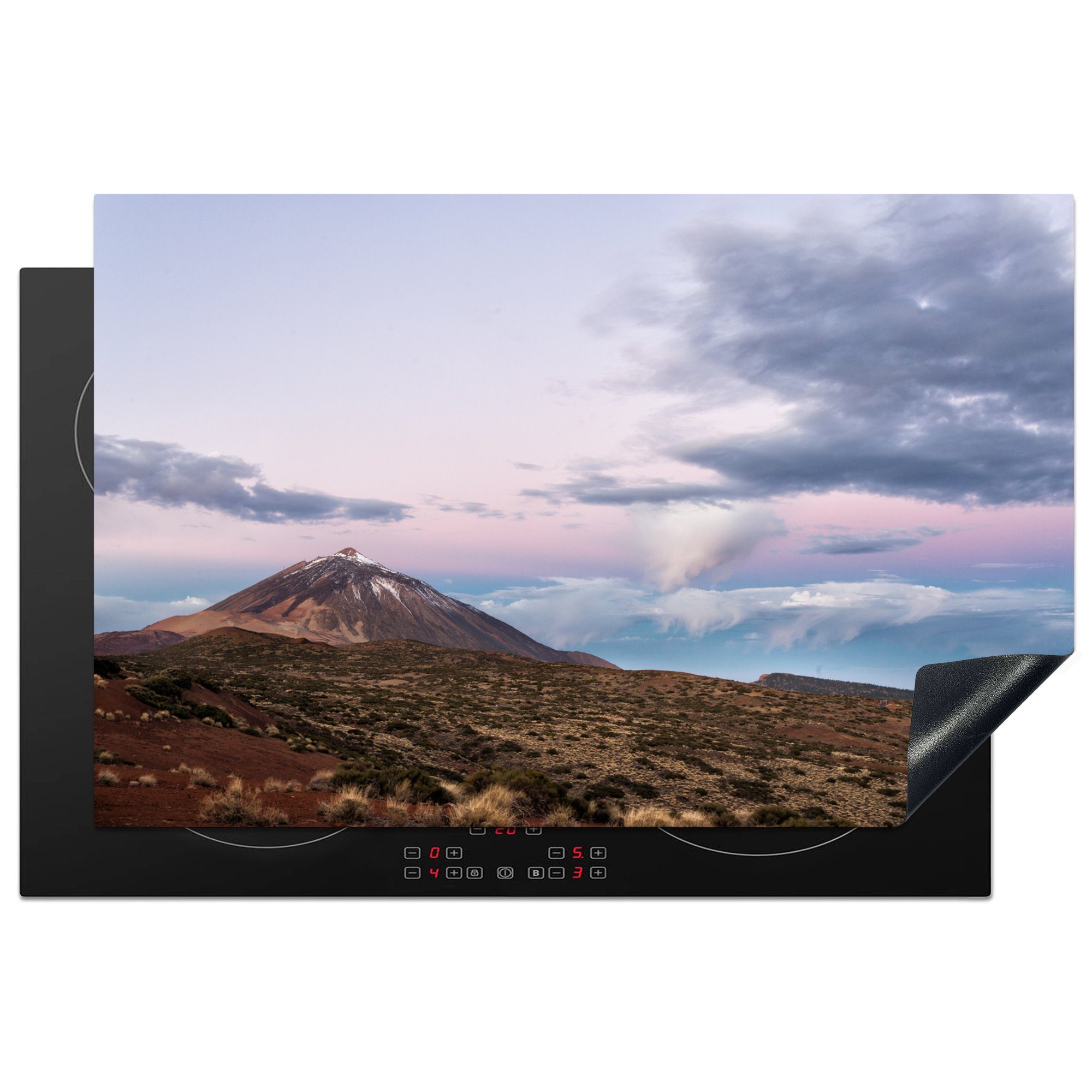 MuchoWow Herdblende-/Abdeckplatte Der Vulkan Teide im Morgenlicht im Teide-Nationalpark in Spanien, Vinyl, (1 tlg), 81x52 cm, Induktionskochfeld Schutz für die küche, Ceranfeldabdeckung