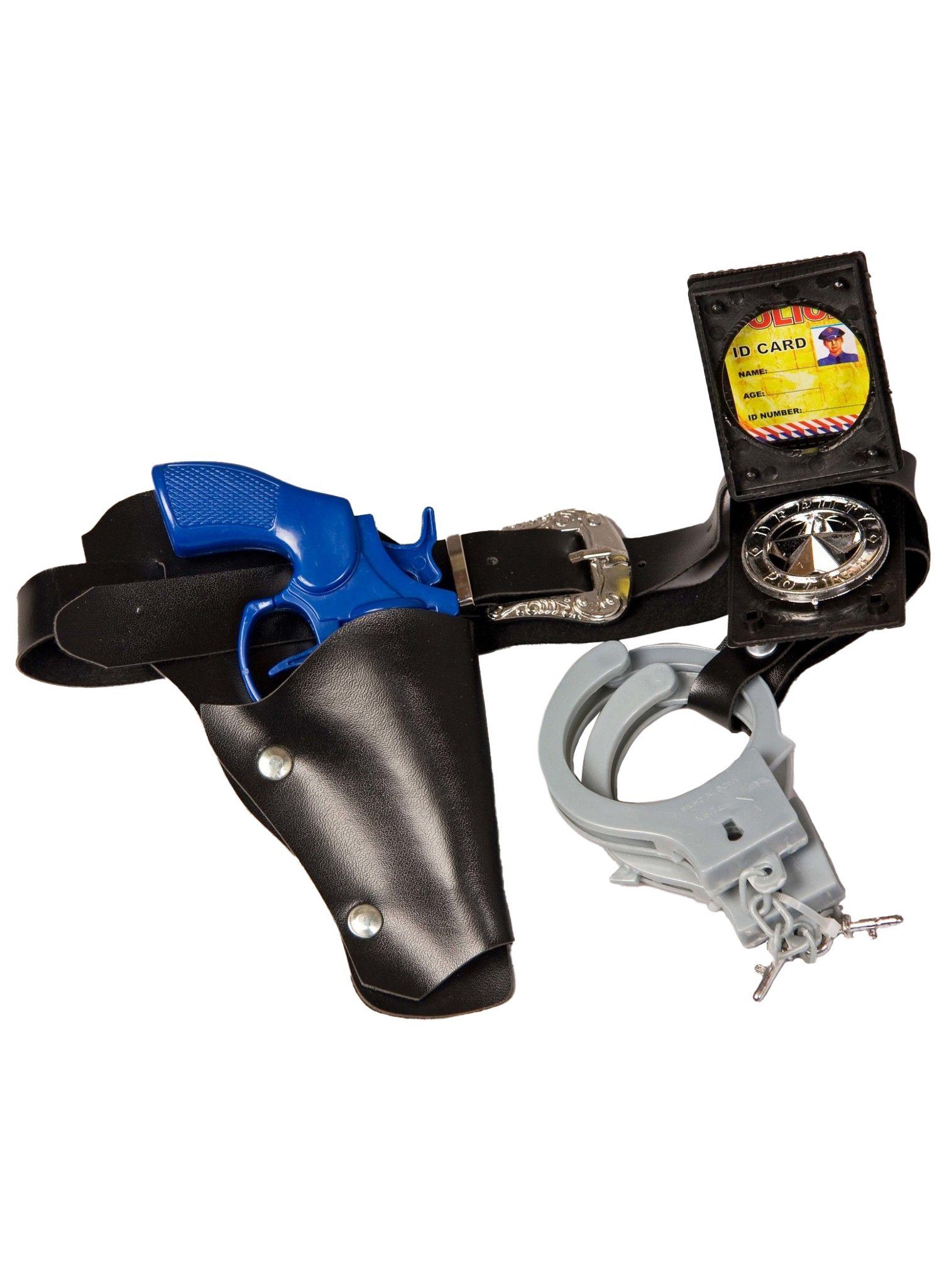 Metamorph Polizei-Kostüm Polizei Accessoire-Set, Alles für den Officer: Hundemarke, Handschellen, Handfeuerwaffe