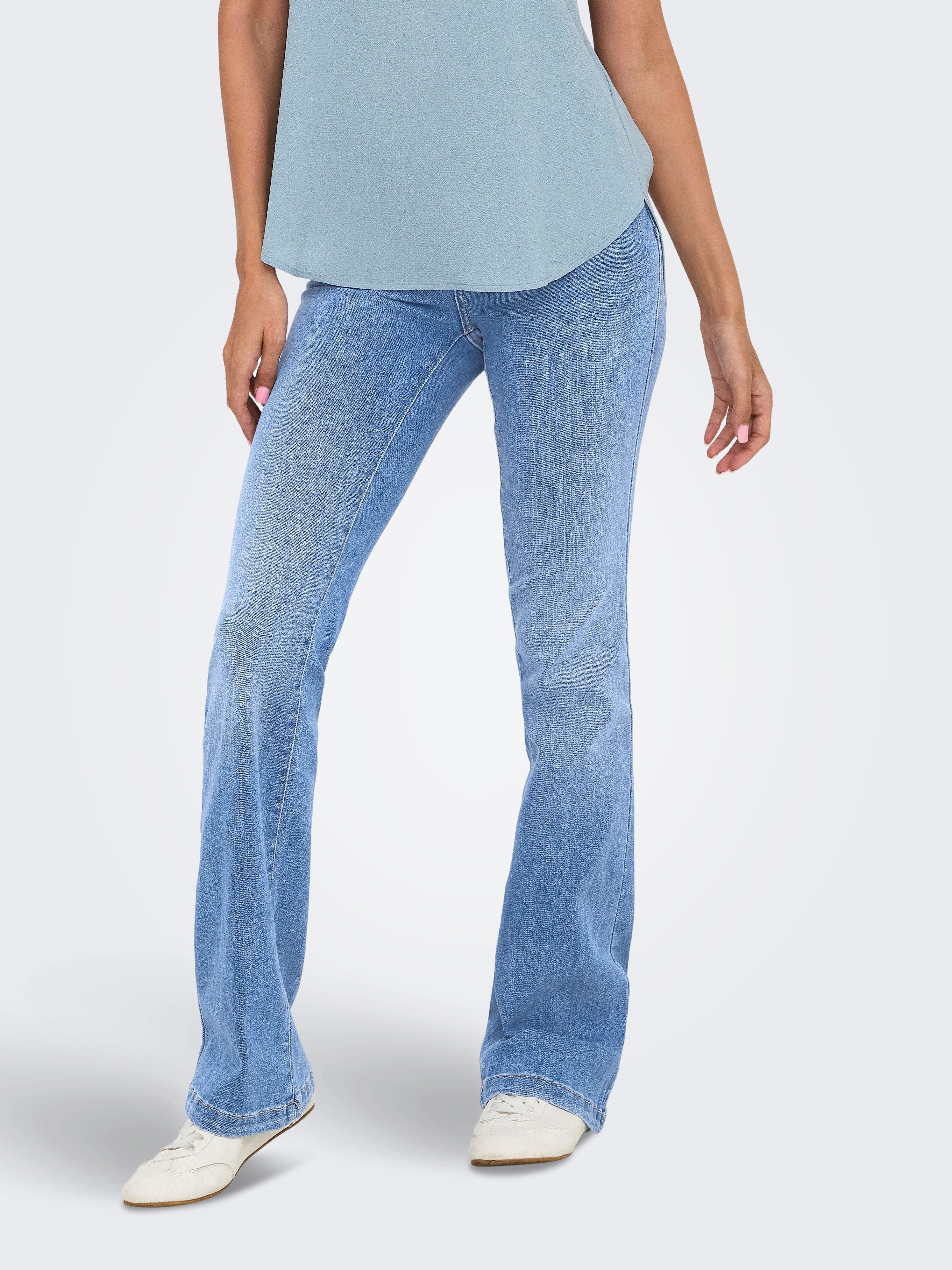 Bootcut-Jeans ONLPOWER MID WAIST PUSH UP FLARED DNM