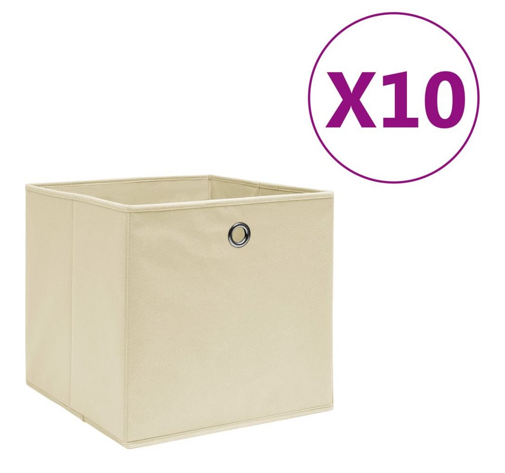 Thumbnail - vidaXL Aufbewahrungsbox, Ordnungsboxen 10 Stk. Vliesstoff 28x28x28 cm Creme