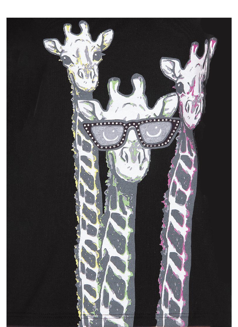 Damen Shirts Trigema T-Shirt mit modischem Giraffen-Druckmotiv