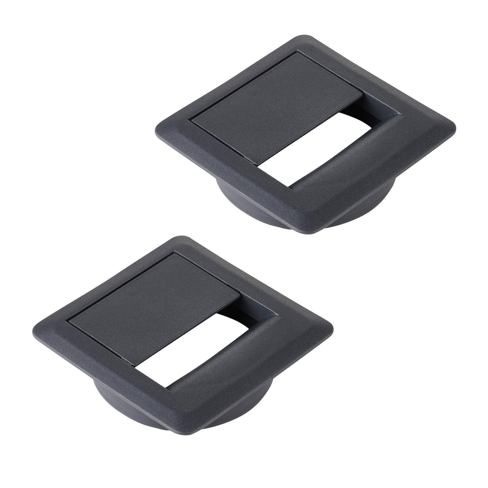 CAVO Kabelkanal Durchlass mit Einbautiefe 15,5 mm (2-St), anthrazit