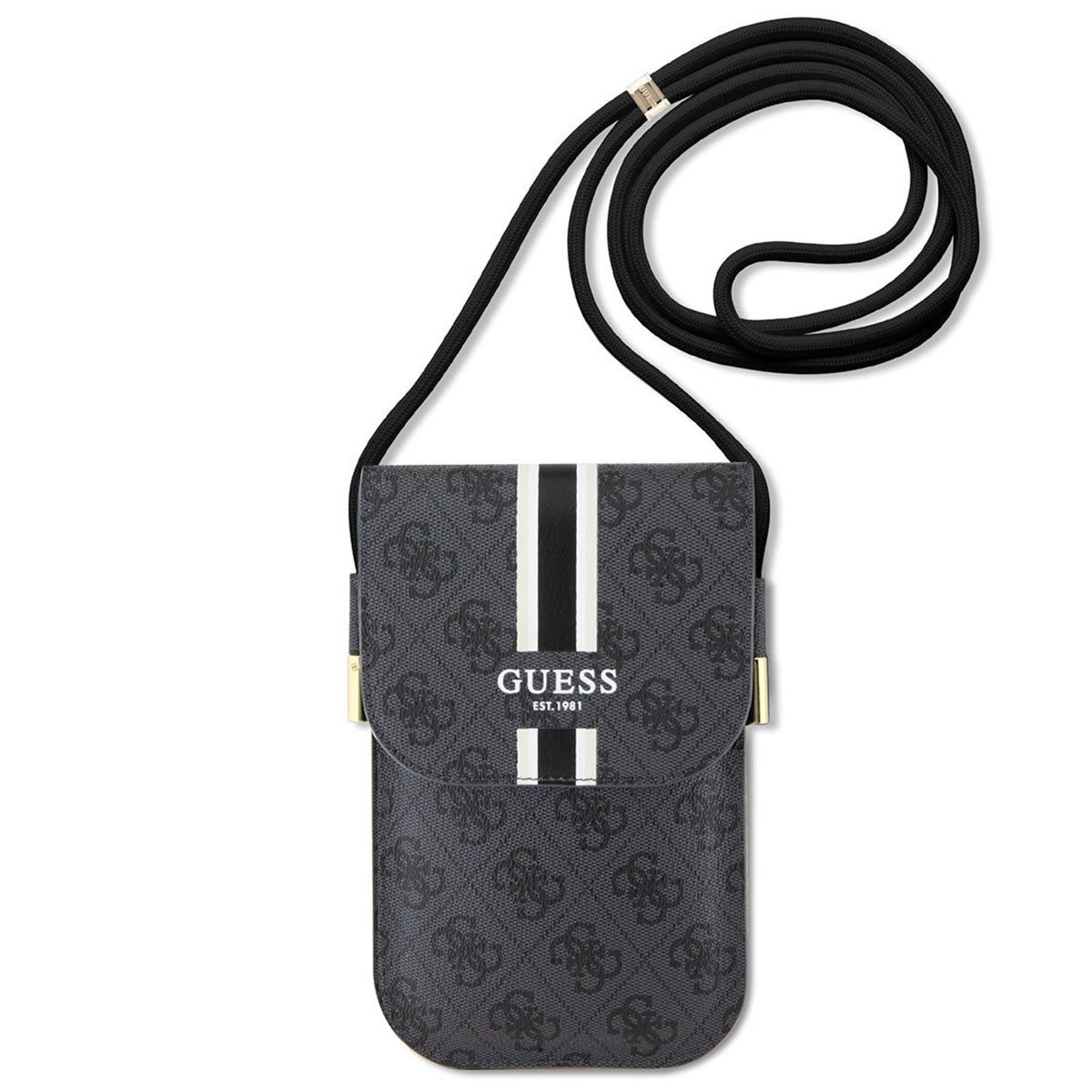 Guess Handytasche Guess 4G Leather Stripes Handytasche - Schwarz