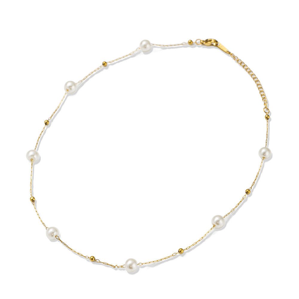 Firetti Perlenkette Schmuck Geschenk Edelstahl Halsschmuck Halskette, Made in Germany - mit Perle (imitiert)