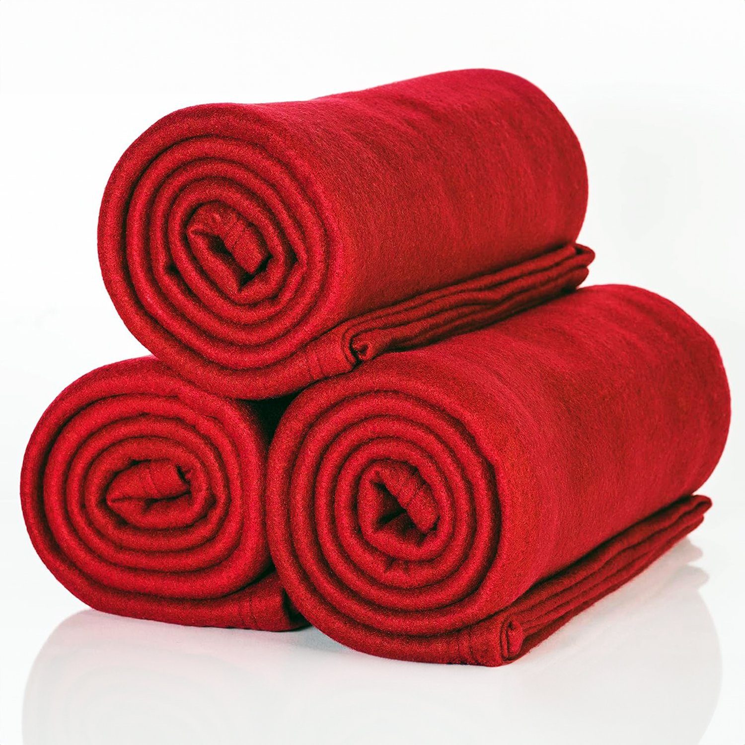 Wohndecke 3 St. A3R Oeko-Tex Polar Fleecedecken Couch, rot 130x160cm weich, ALCLEAR