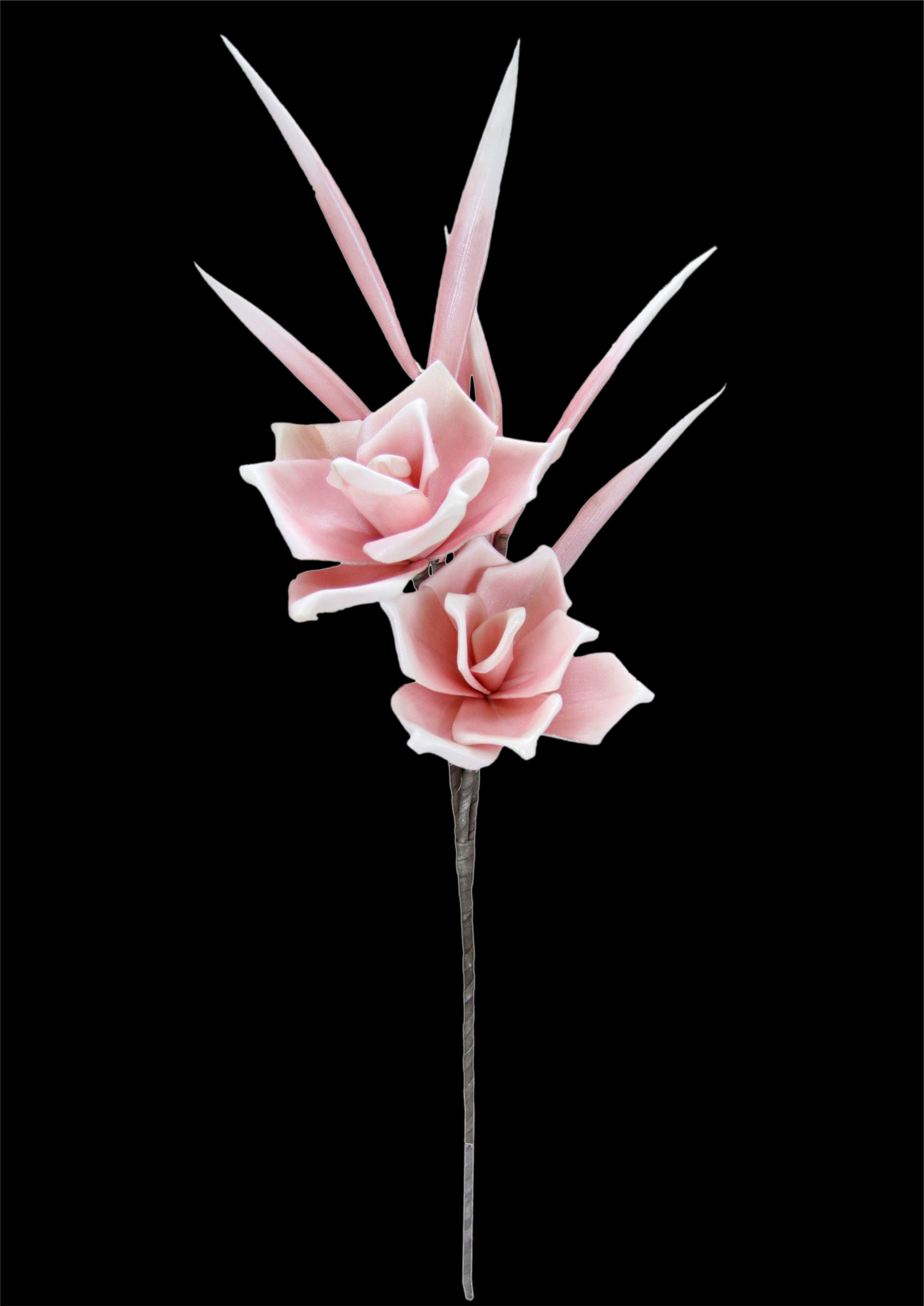 Kunstblume Softschaum-Rose, I.GE.A., Höhe 62 cm, Rosenzweig