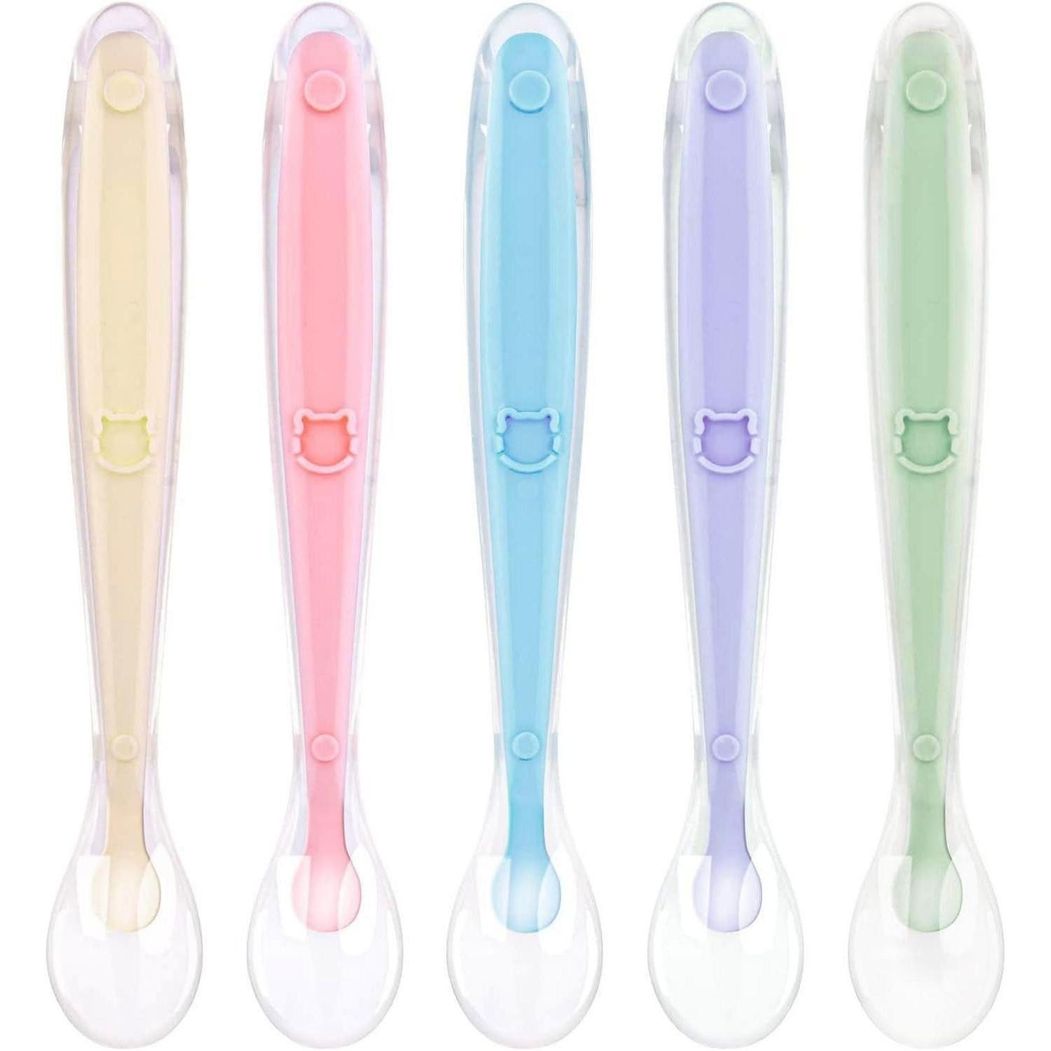 LuxusKollektion Kinderlöffel Babylöffel 5er Set Silikon weich Babynahrung