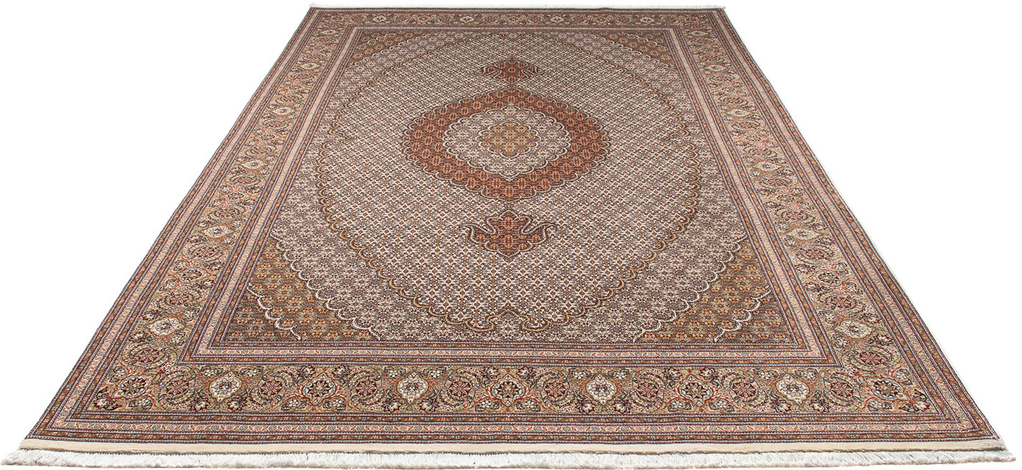 Orientteppich Perser - Täbriz - 312 x 196 cm - hellbraun, morgenland, rechteckig, Höhe: 10 mm, Wohnzimmer, Handgeknüpft, Einzelstück mit Zertifikat