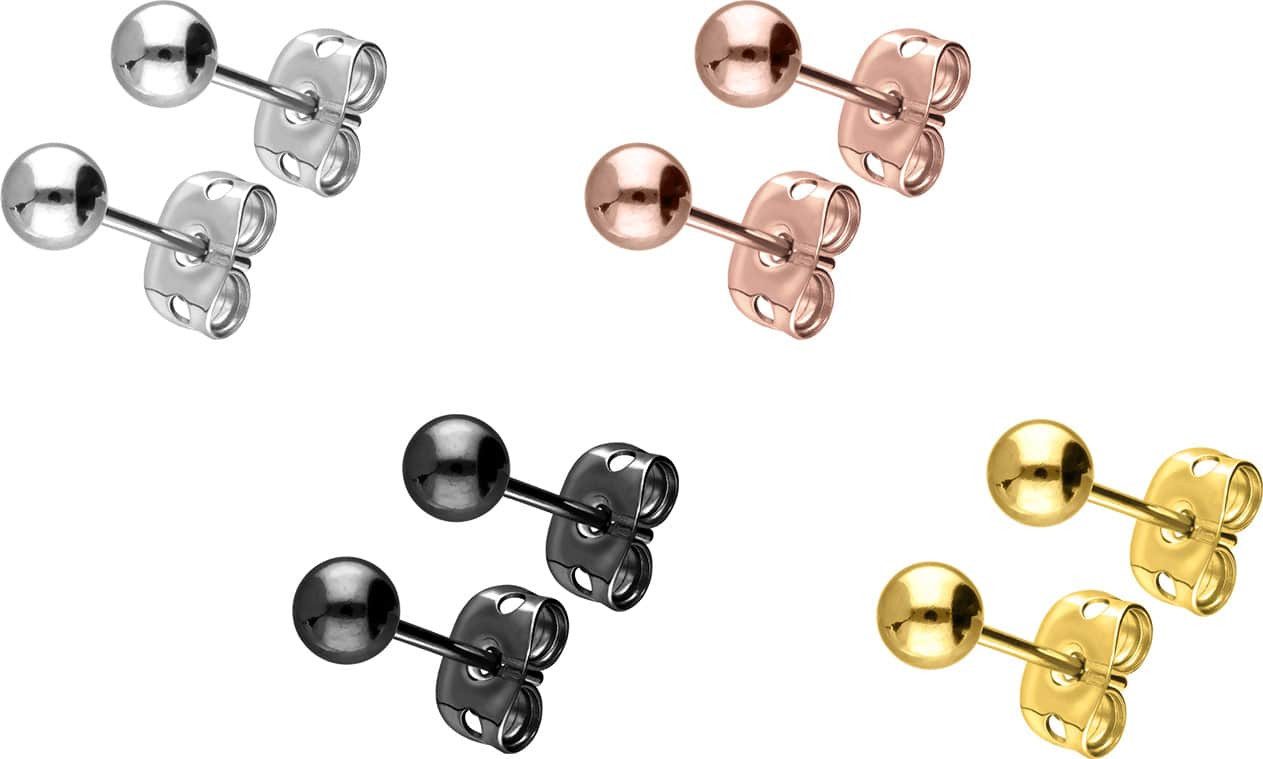 FILANGO Paar Ohrstecker Titan Ohrstecker KUGEL (Ohrstecker, 1-tlg)