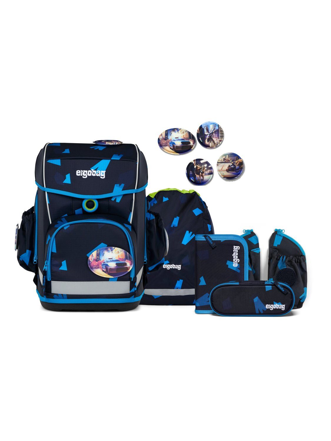ergobag Schulranzen cubo light Set (5-tlg., 5-teiliges Set), wiegt nur 780g