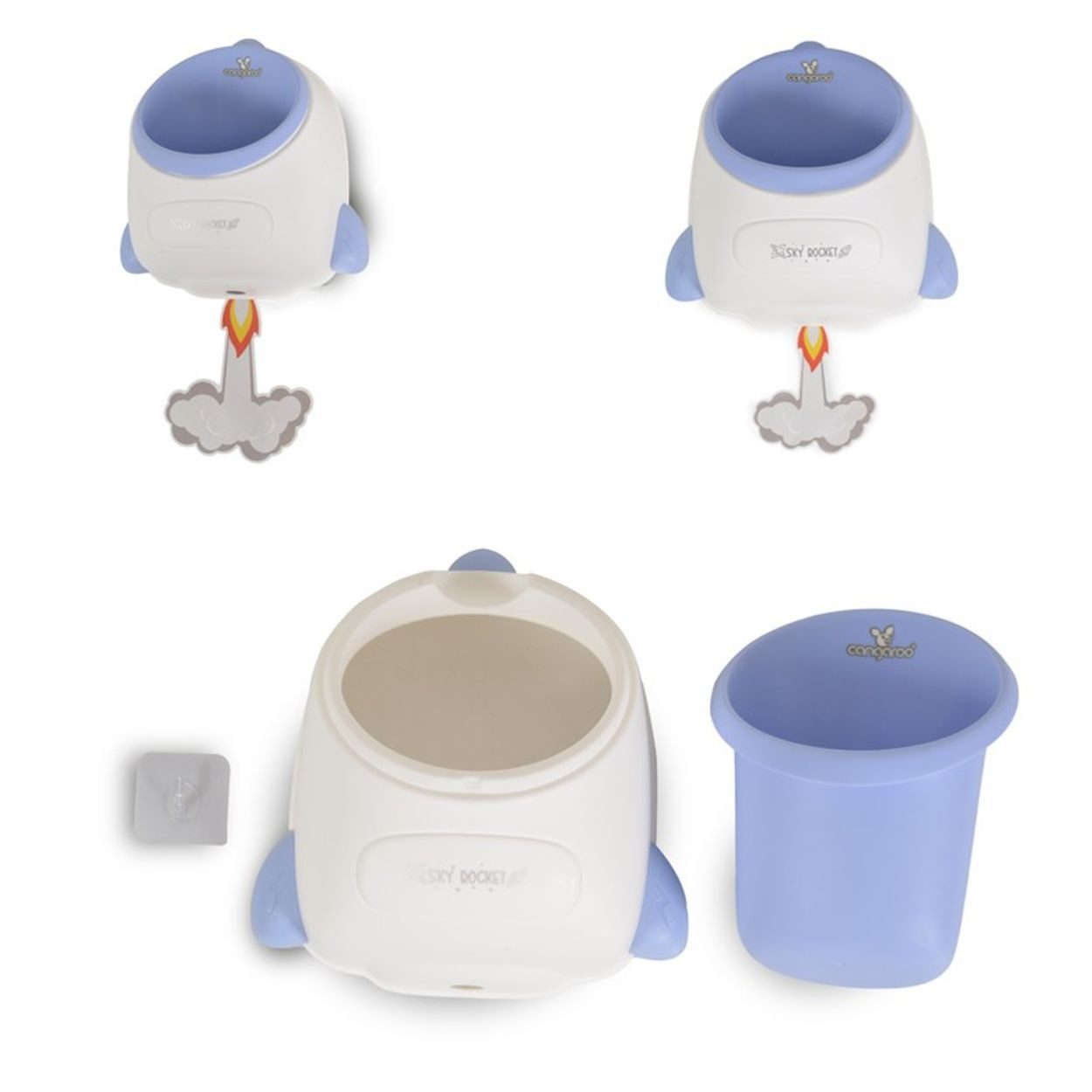 Cangaroo Töpfchen Rocket, Urinal, Raketenform, Wandmontage, abnehmbarer Behälter, Spritzschutz