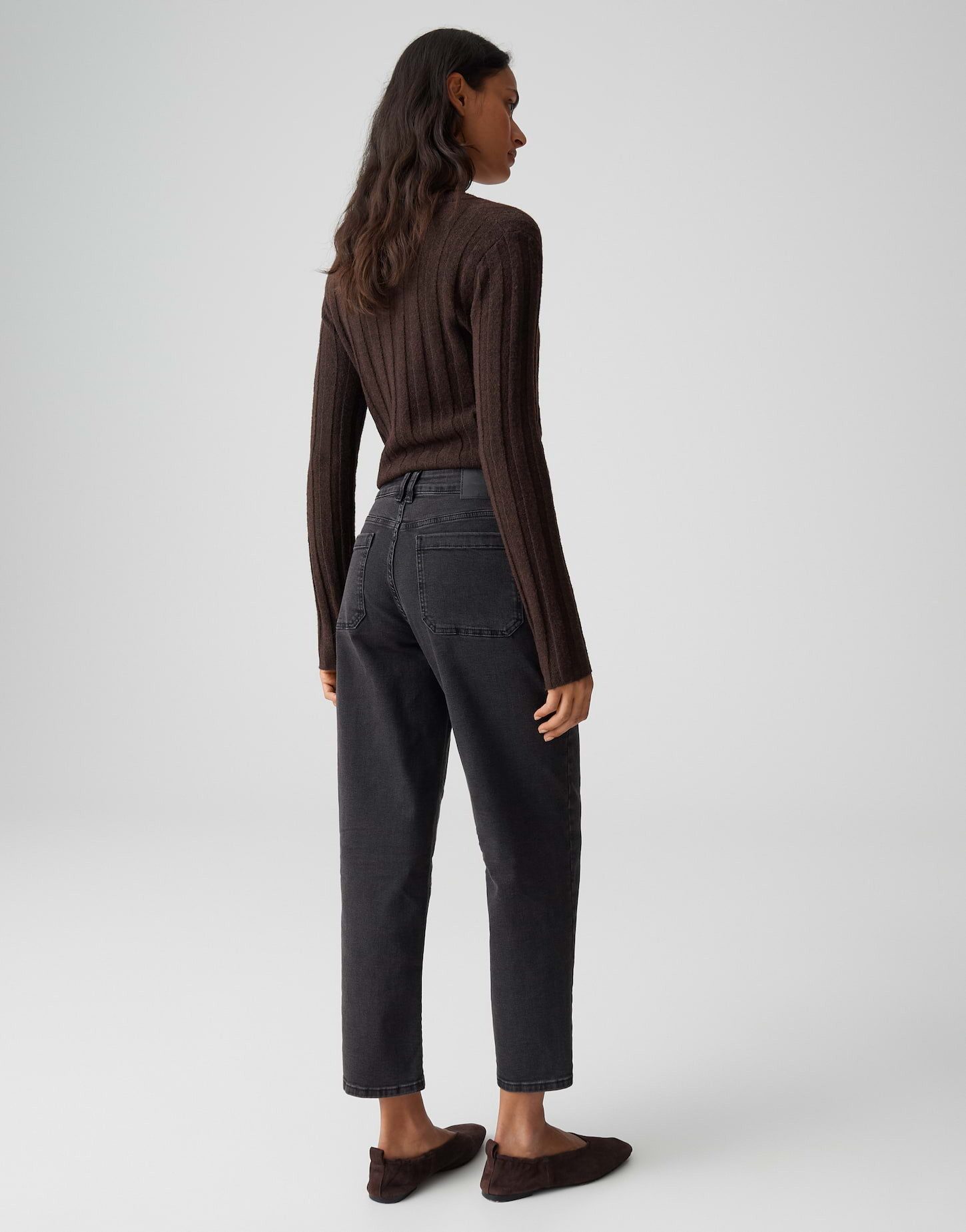 OPUS Relax-fit-Jeans LISSIE CITY aus nachhaltigem BCI Cotton Mix Tapered Fit, Cropped, leichte Used-Effekte