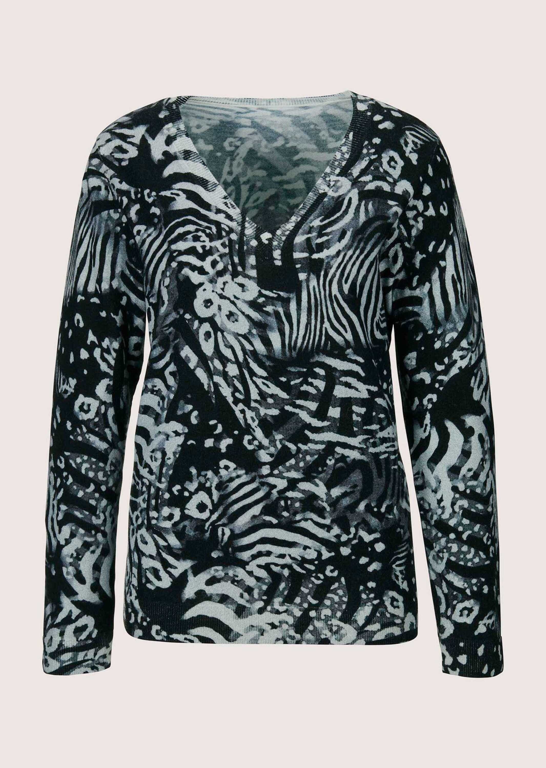 Strickpullover Druckpullover mit Unikat-Print