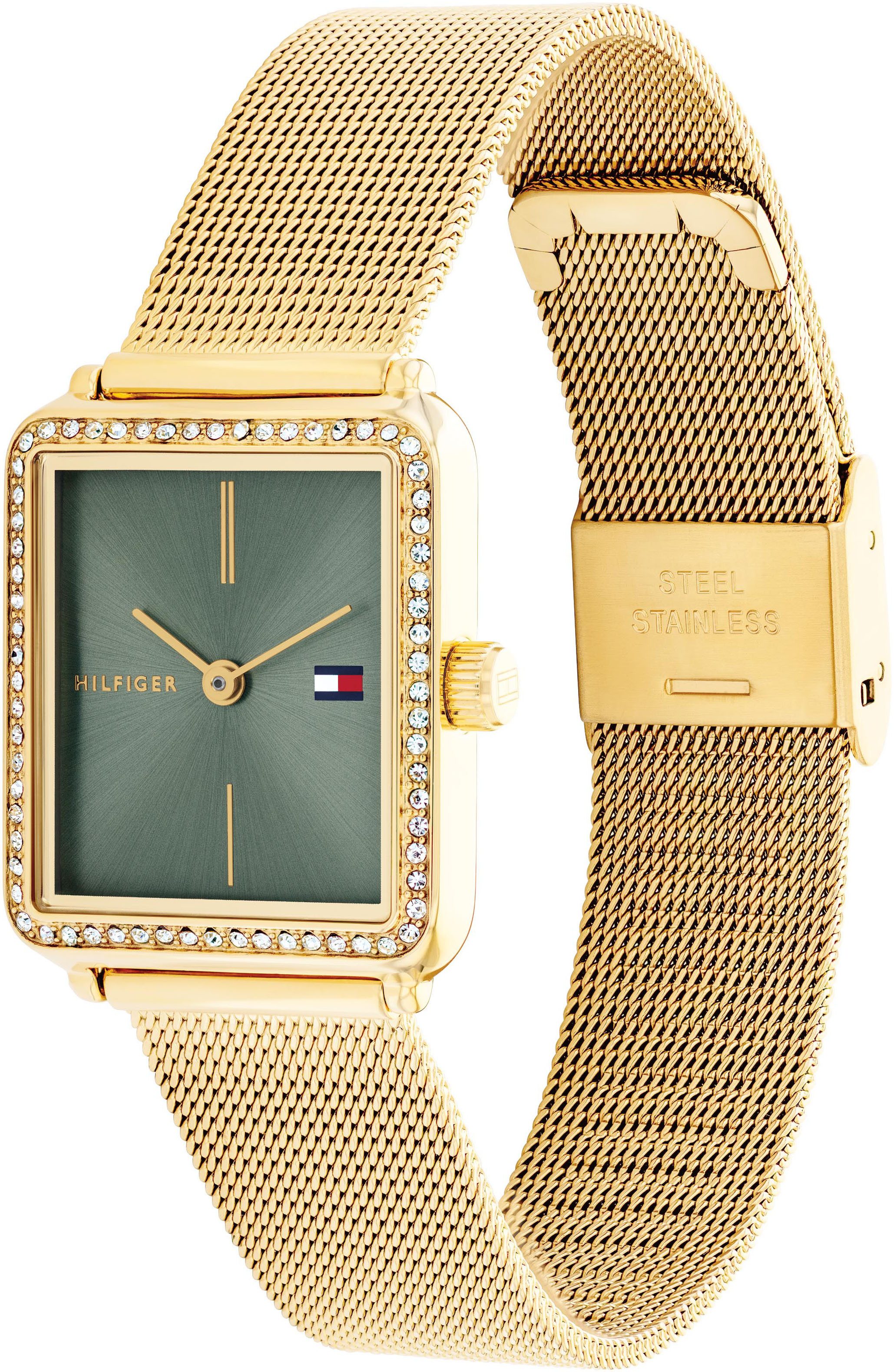 Tommy Hilfiger Quarzuhr TEA TANK 1782791, Armbanduhr, Damenuhr, Edelstahlar günstig online kaufen