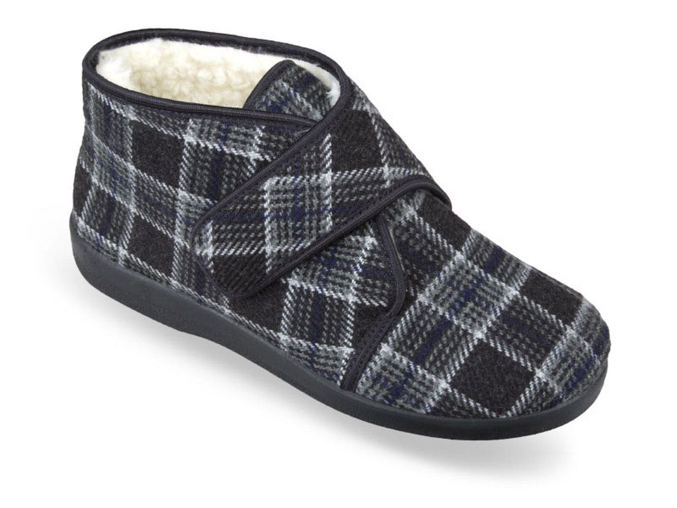 PADERO Klettschuhe gefüttert Hausschuh weit geschnitten