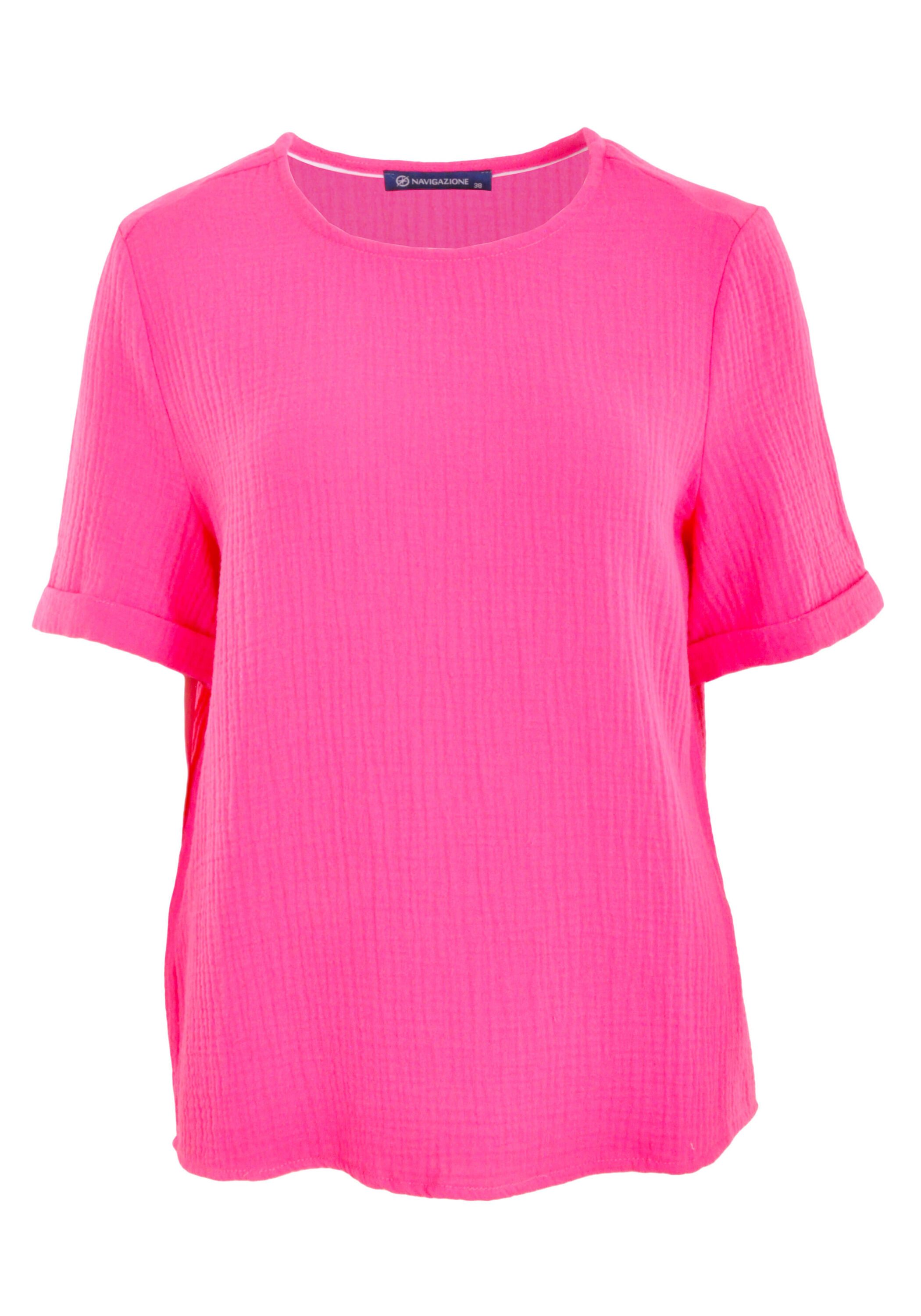 NAVIGAZIONE Rundhalsshirt (1-tlg) aus reiner Baumwolle